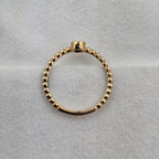 Pear sapphire beaded ring