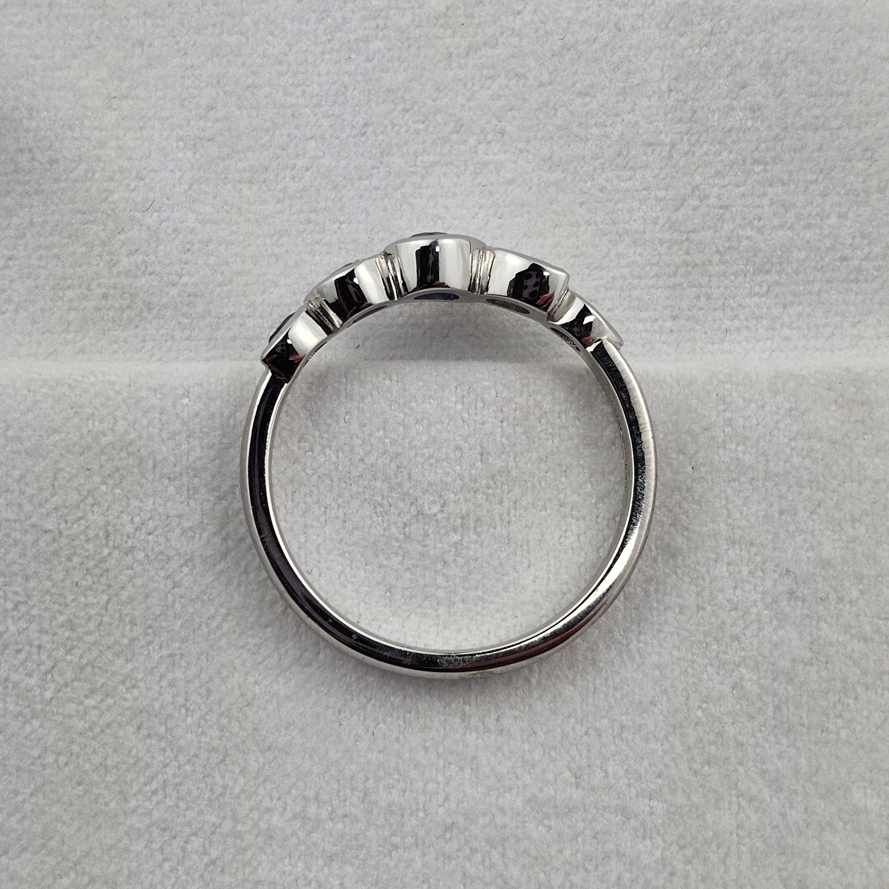 Sapphire and Diamond Pear Band Ring