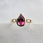 Pink Tourmaline Solitaire Ring