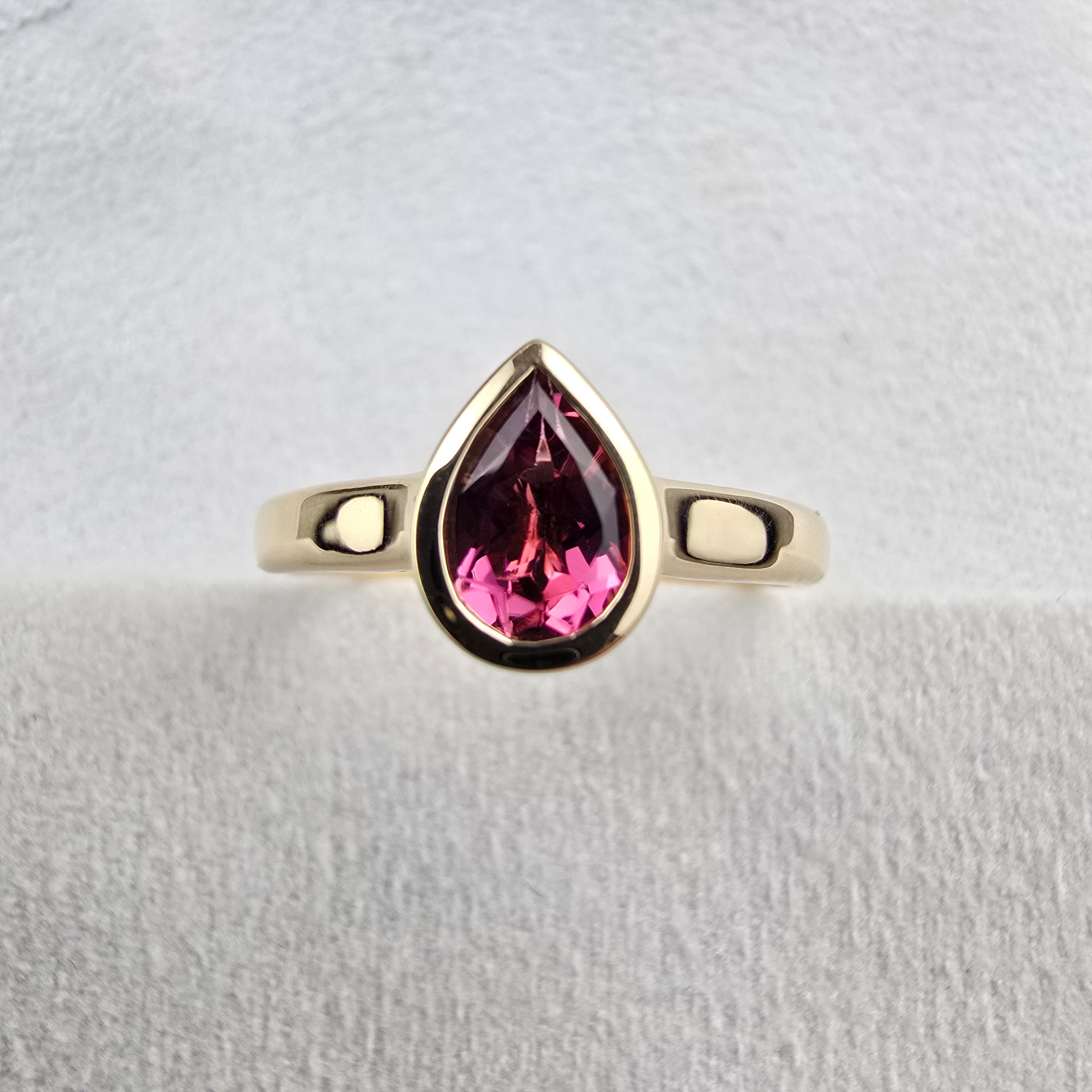Pink Tourmaline Solitaire Ring