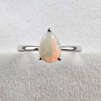 Pear Cut Opal Solitaire Ring
