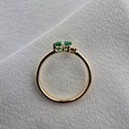 Emerald and Diamond Toi Et Moi Ring