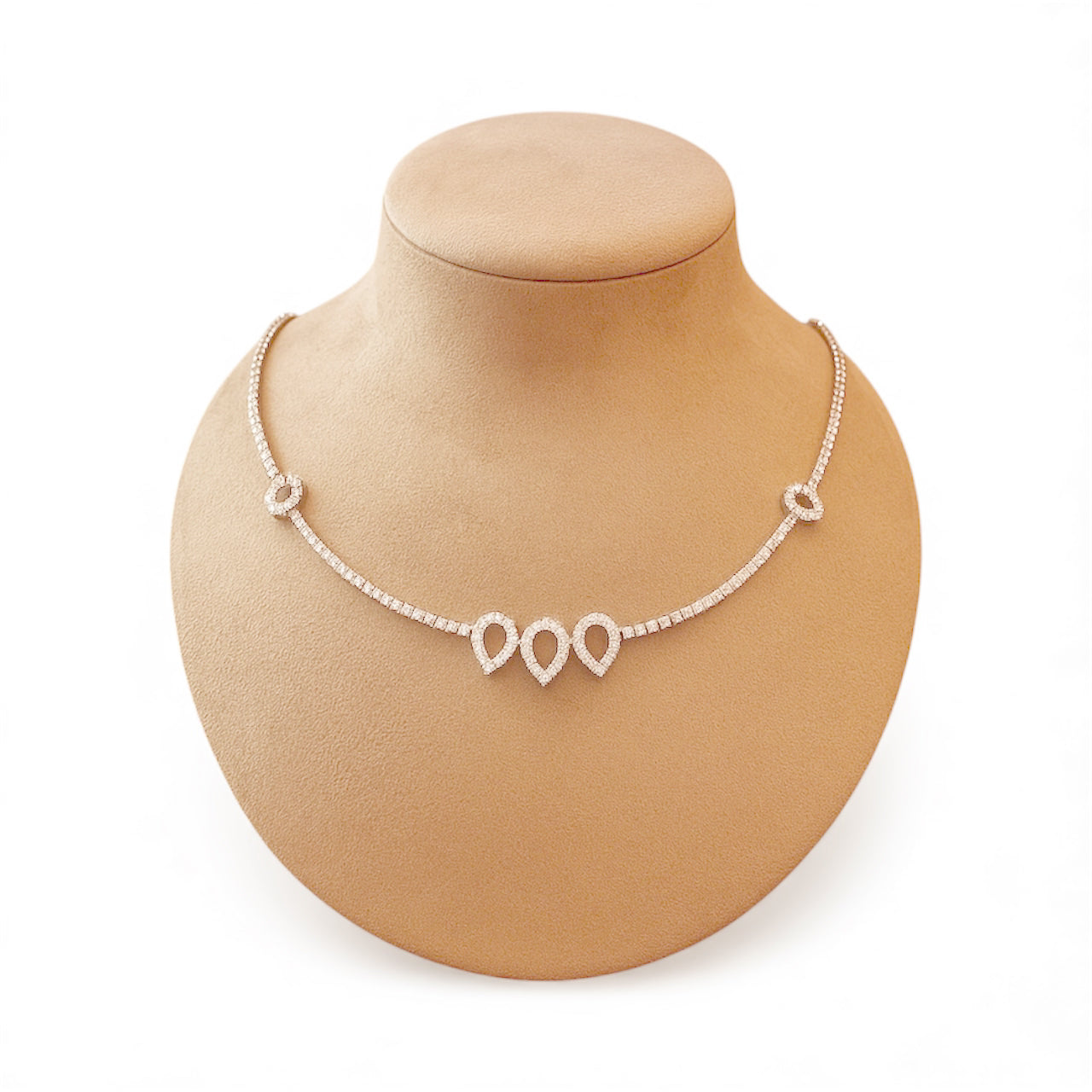 Pear Drop Diamond Tennis Necklace