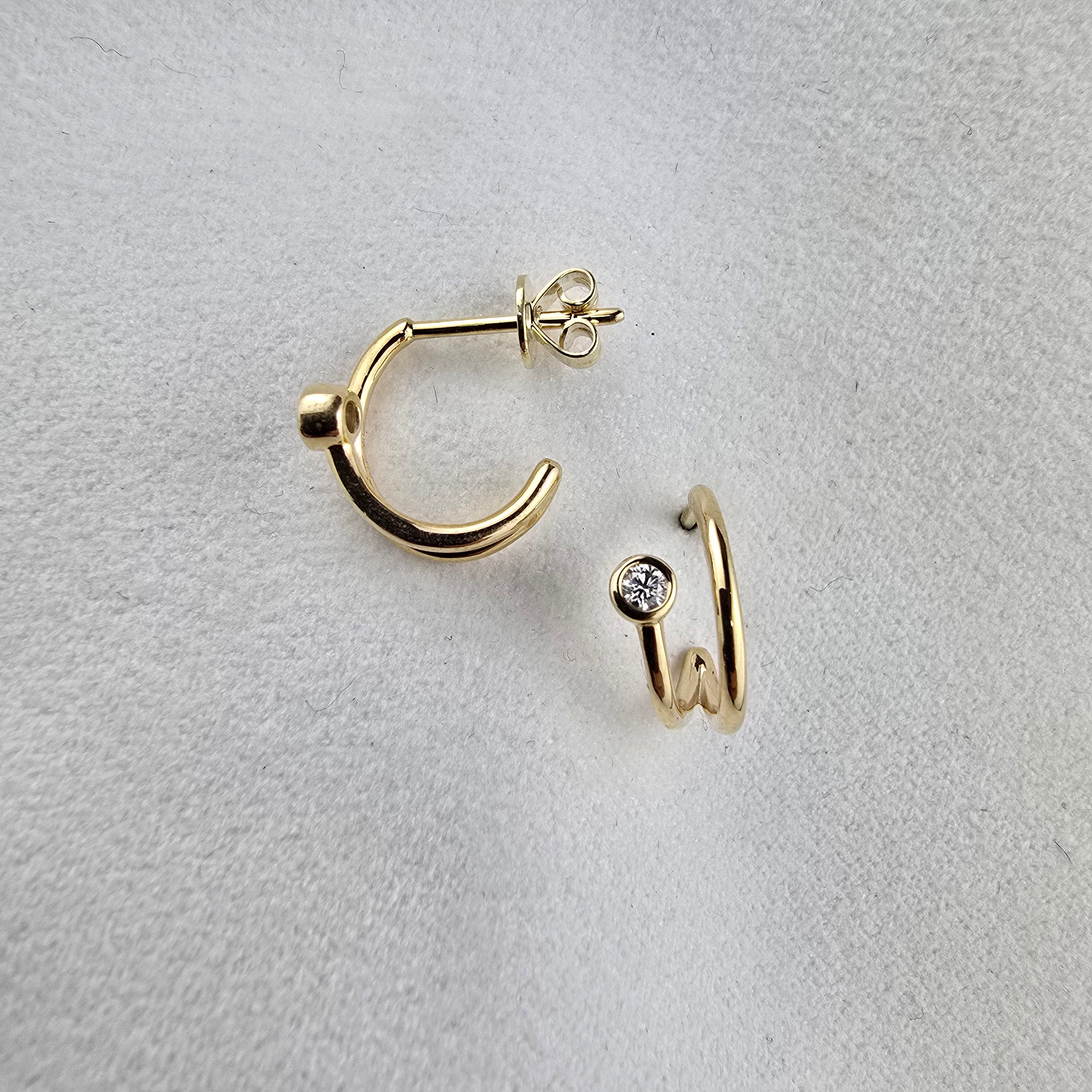 Fancy Spiral Diamond Accent Hoop Earring