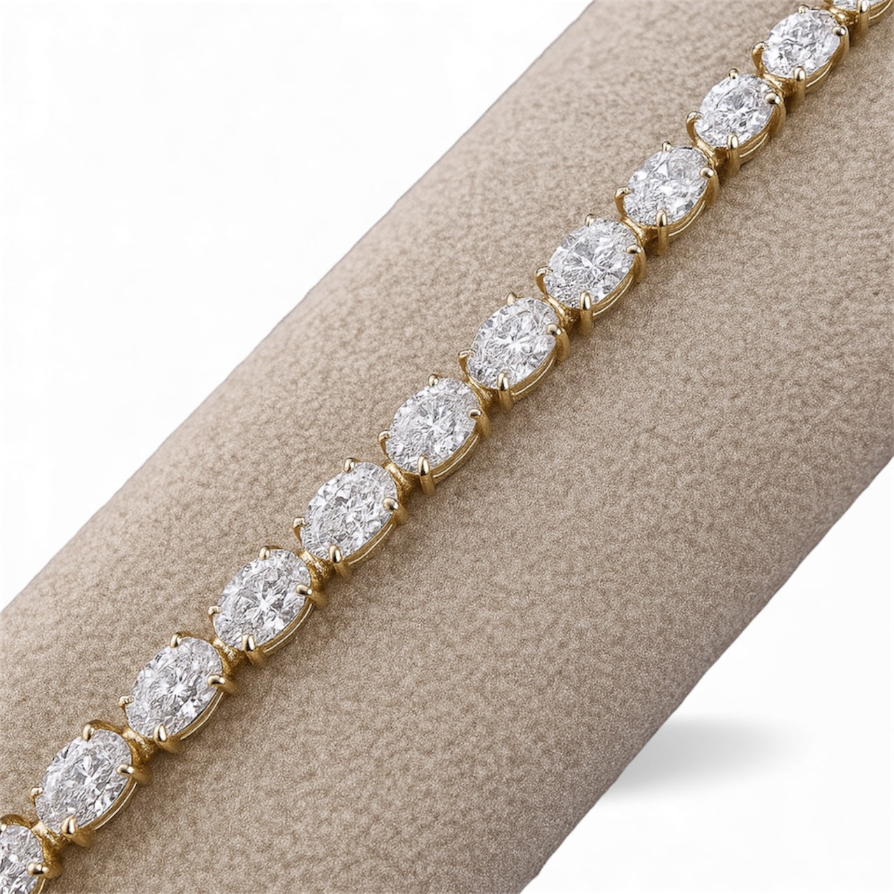 Lab Grown Oval Claw Set Tennis Bracelet