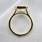 Lab Grown Bezel Set East to West Emerald Solitaire