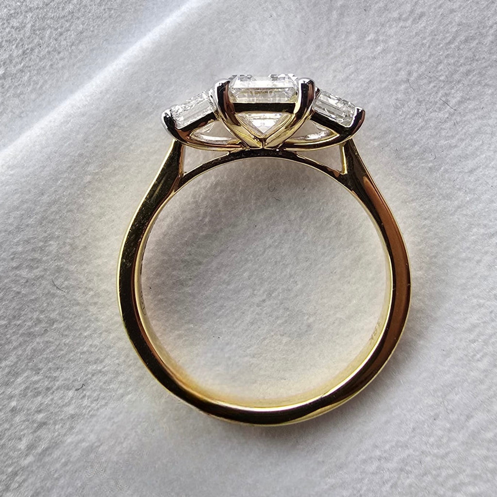 Emerald Cut Lab Grown Diamond Trilogy