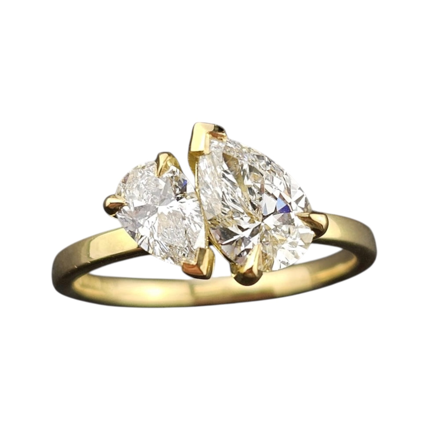 Lab Grown Pear Shape Toi et Moi Diamond Ring