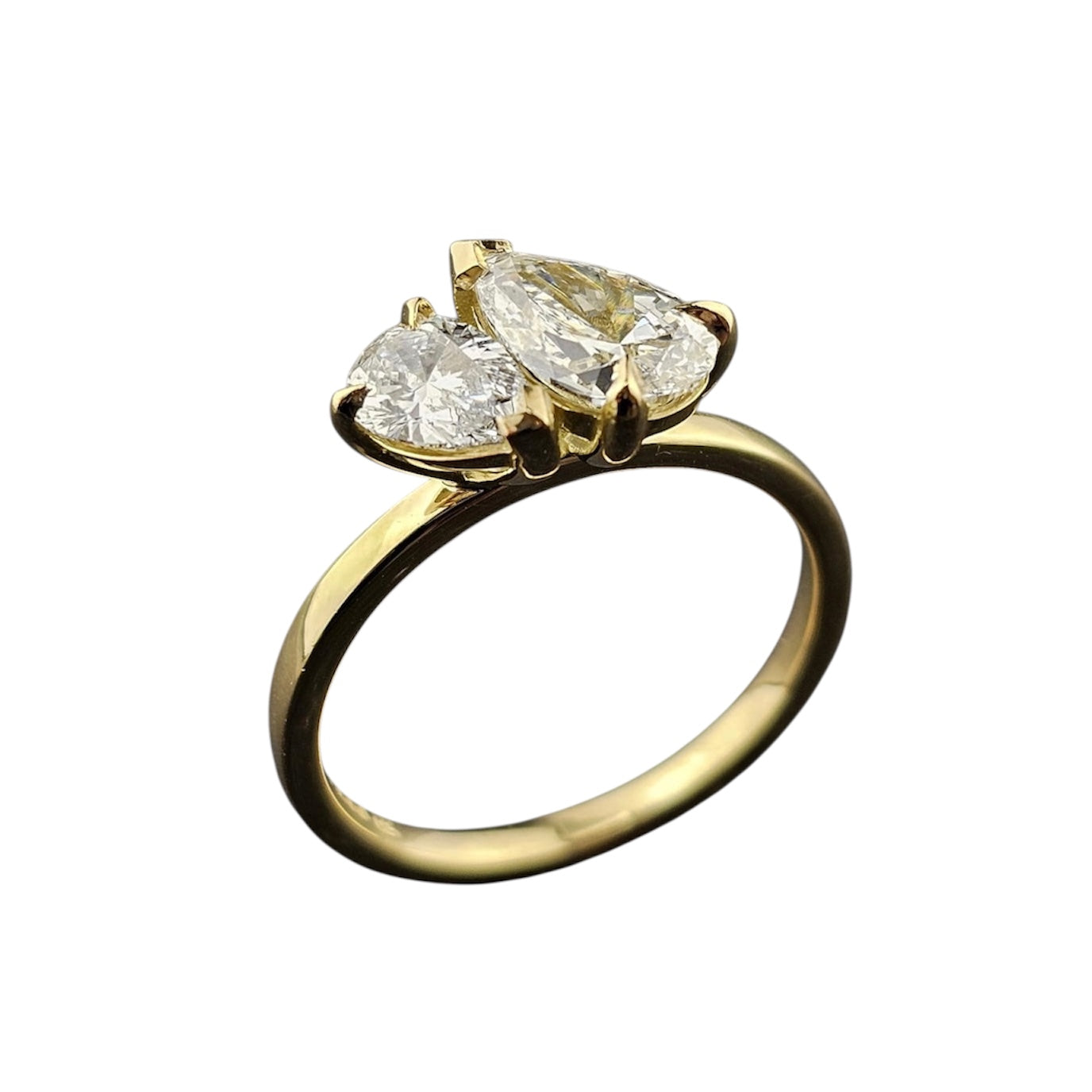 Lab Grown Pear Shape Toi et Moi Diamond Ring