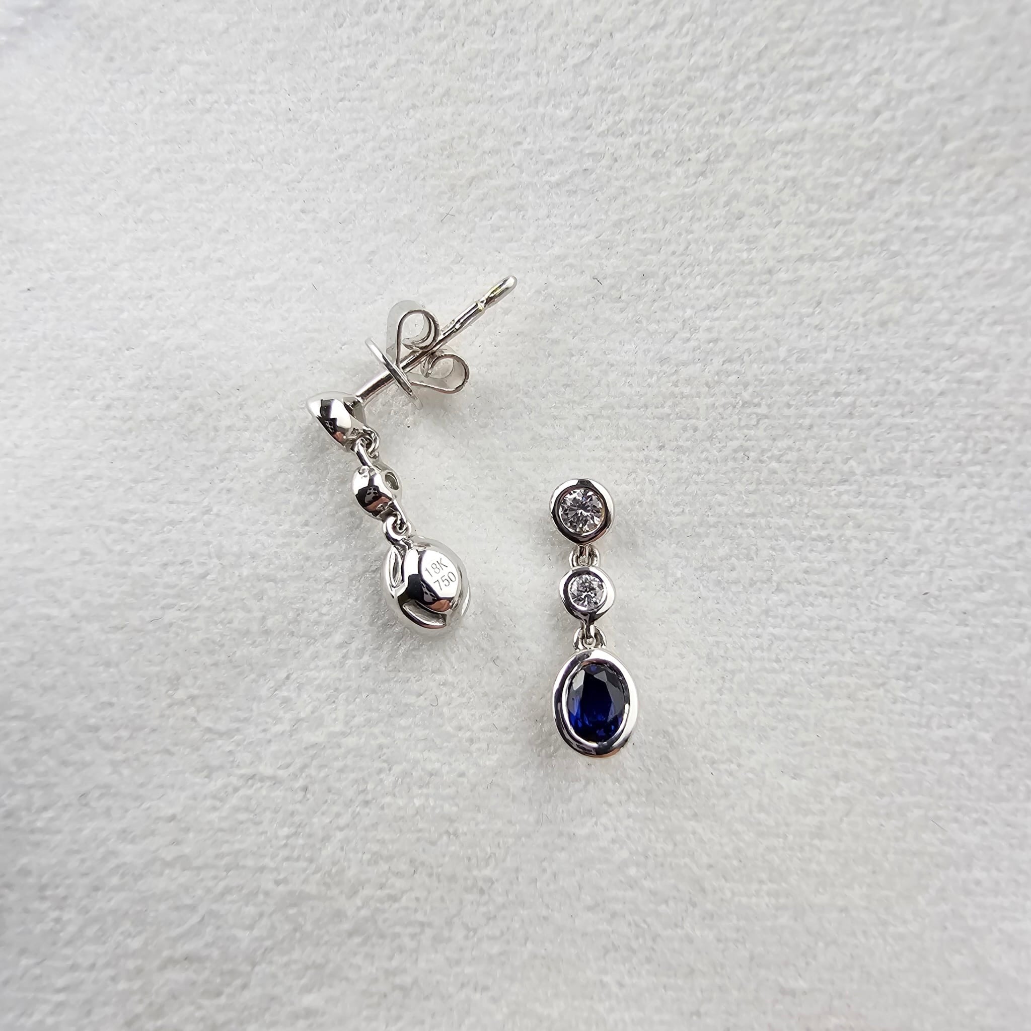 Sapphire and Diamond Drop Earrings