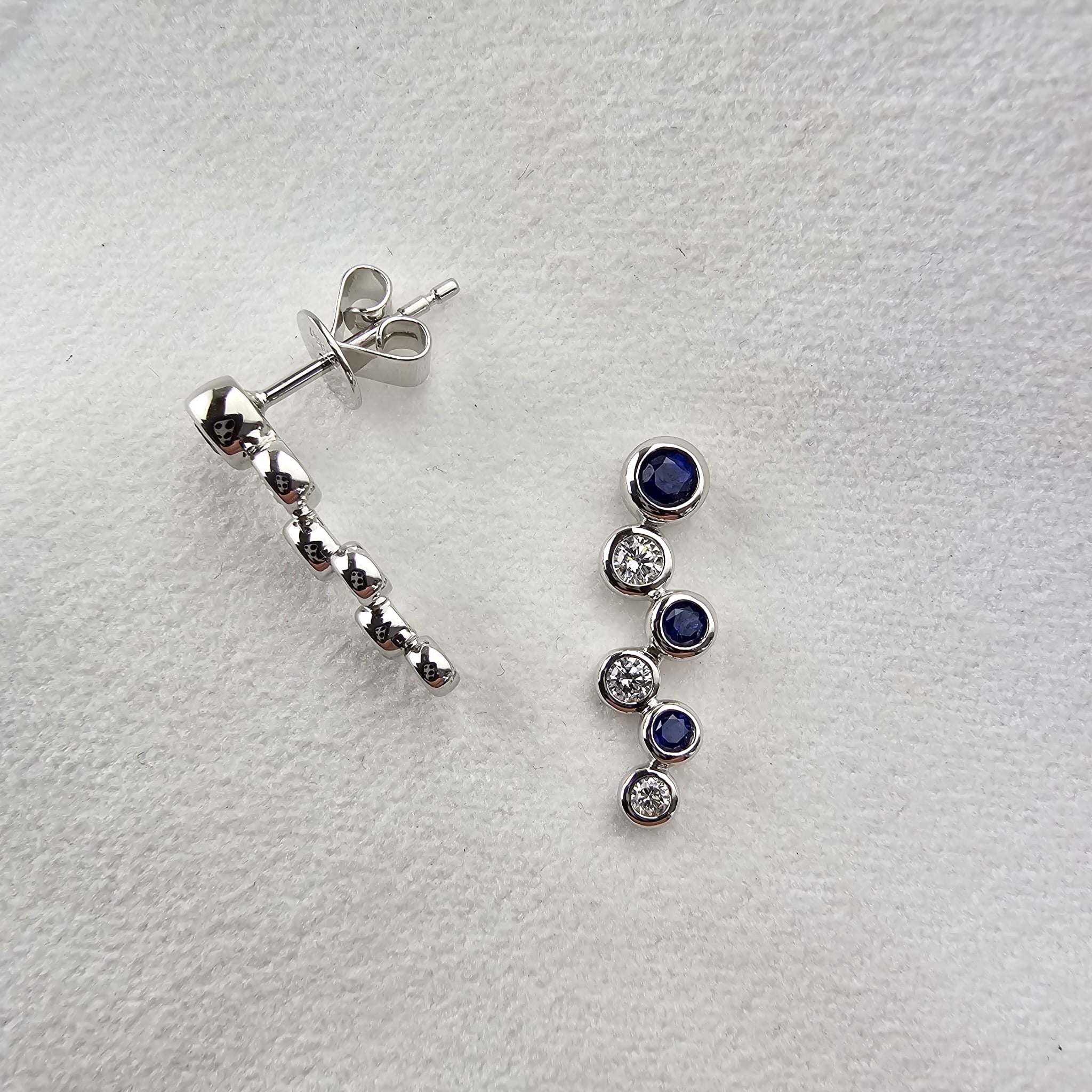 Sapphire and Diamond Cascading Earrings