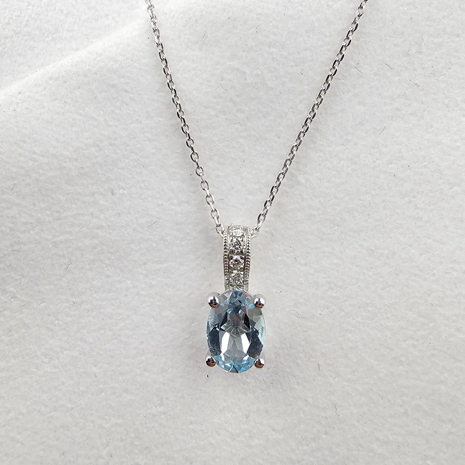 Oval Blue Topaz Pendant