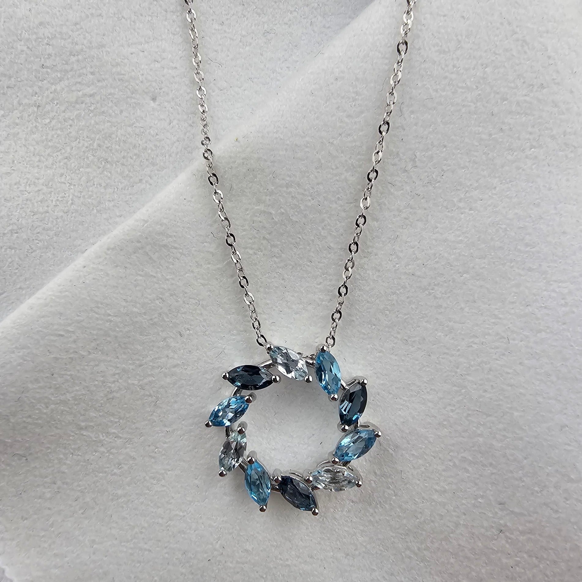 Marquise Topaz Round Pendant