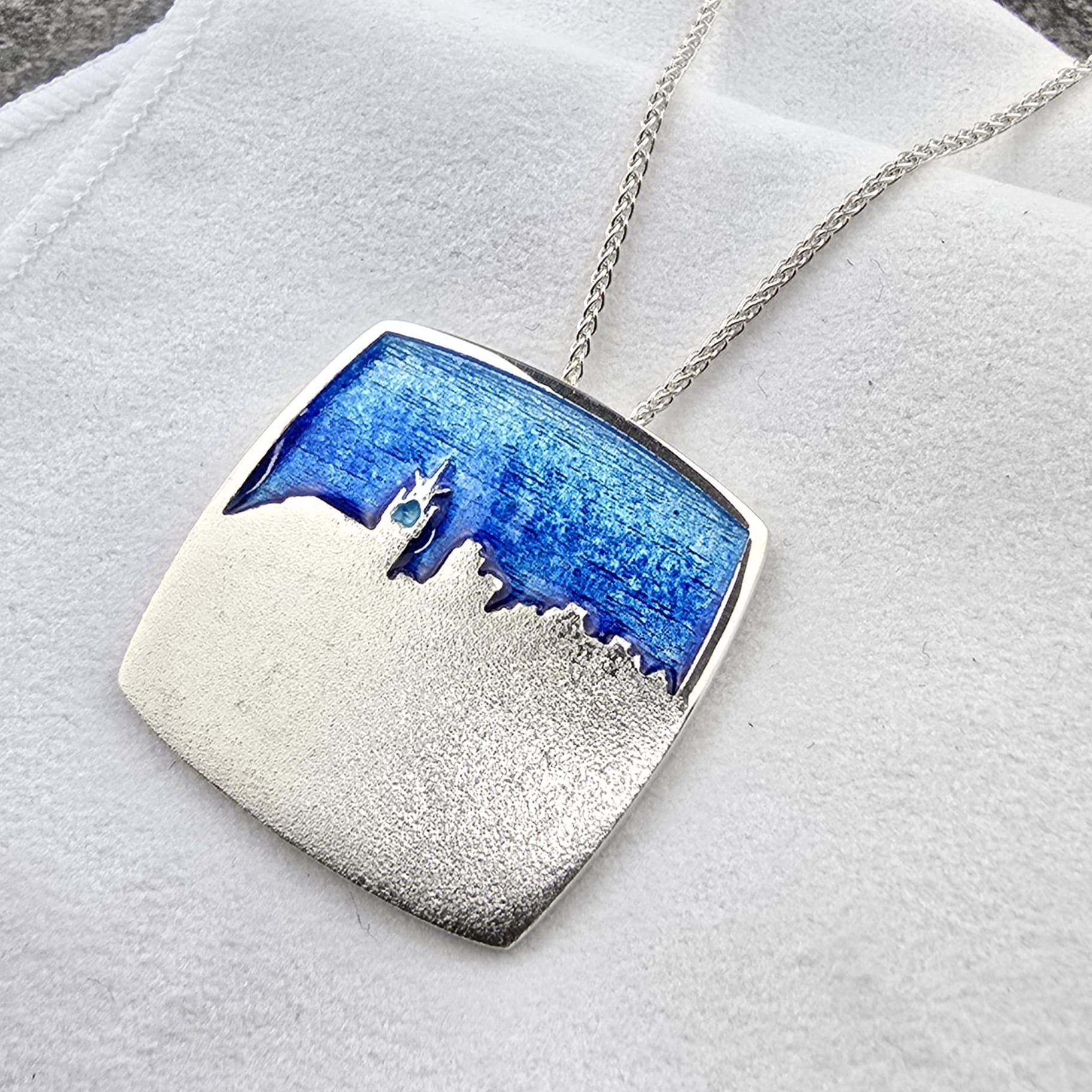 Blue Enamel Large Palace Pendant