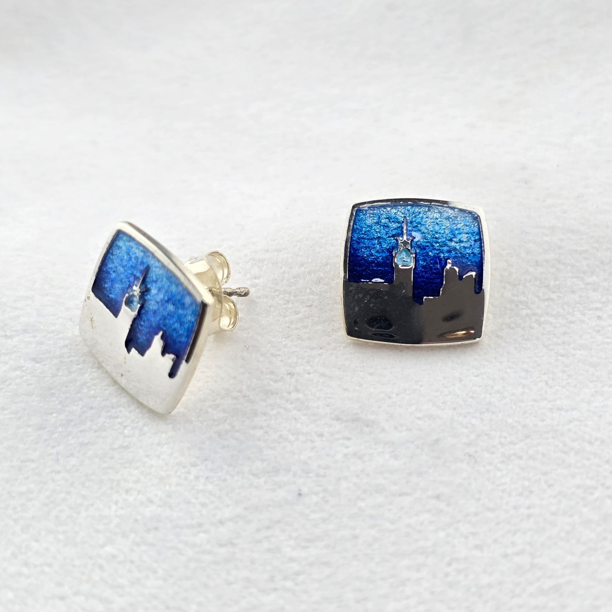 Blue Enamel Palace Studs