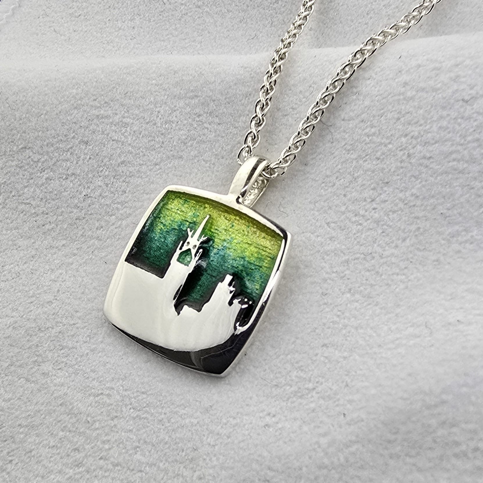 Green Enamel Small Palace Pendant