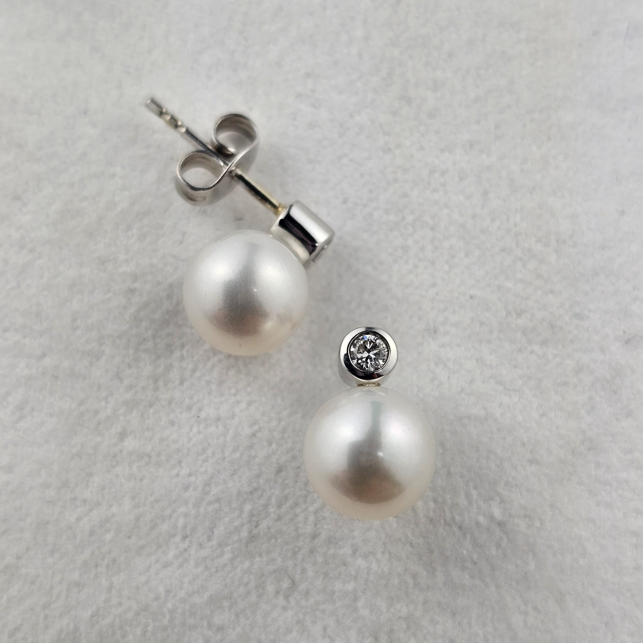 Pearl and Diamond Stud