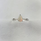 Opal Pear Solitaire Ring