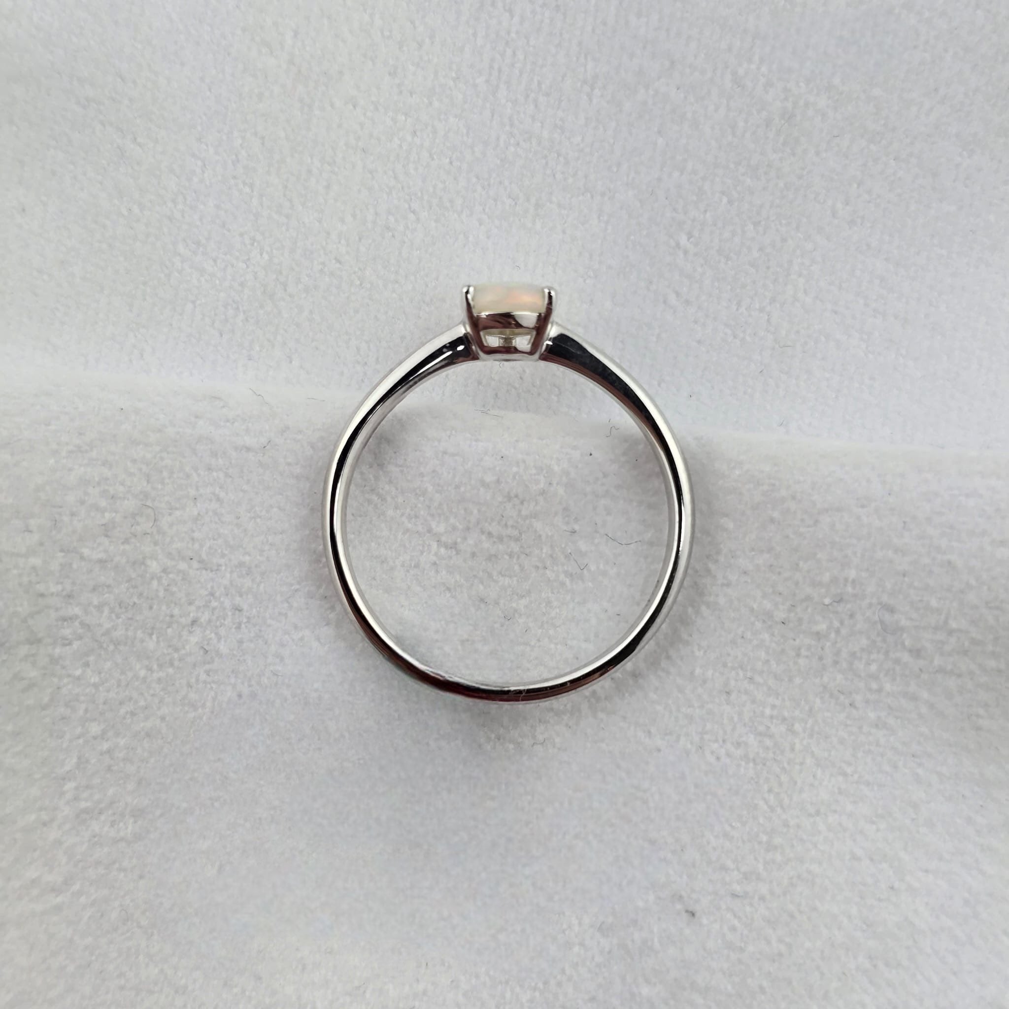 Opal Pear Solitaire Ring