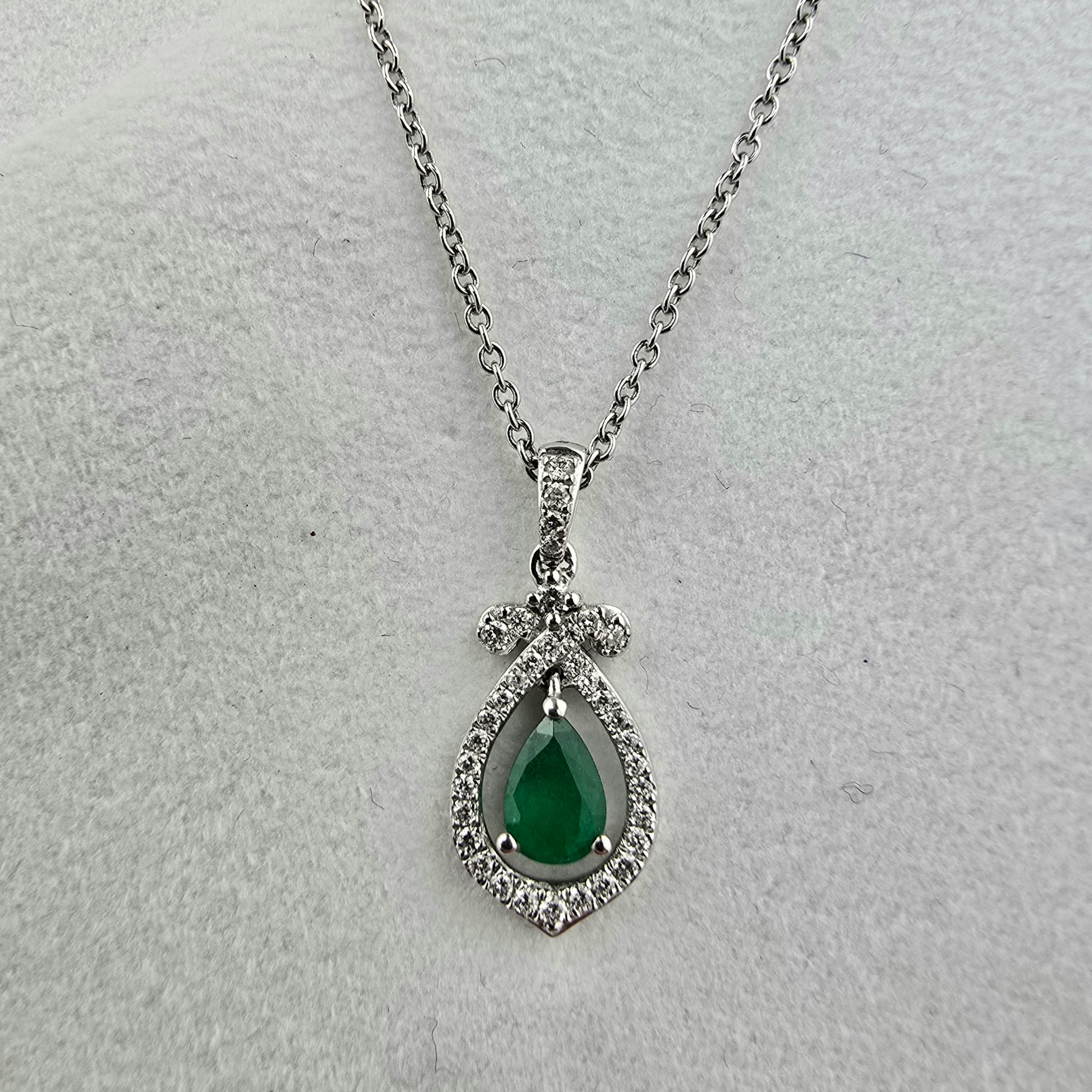Pear Emerald Ornate Pendant