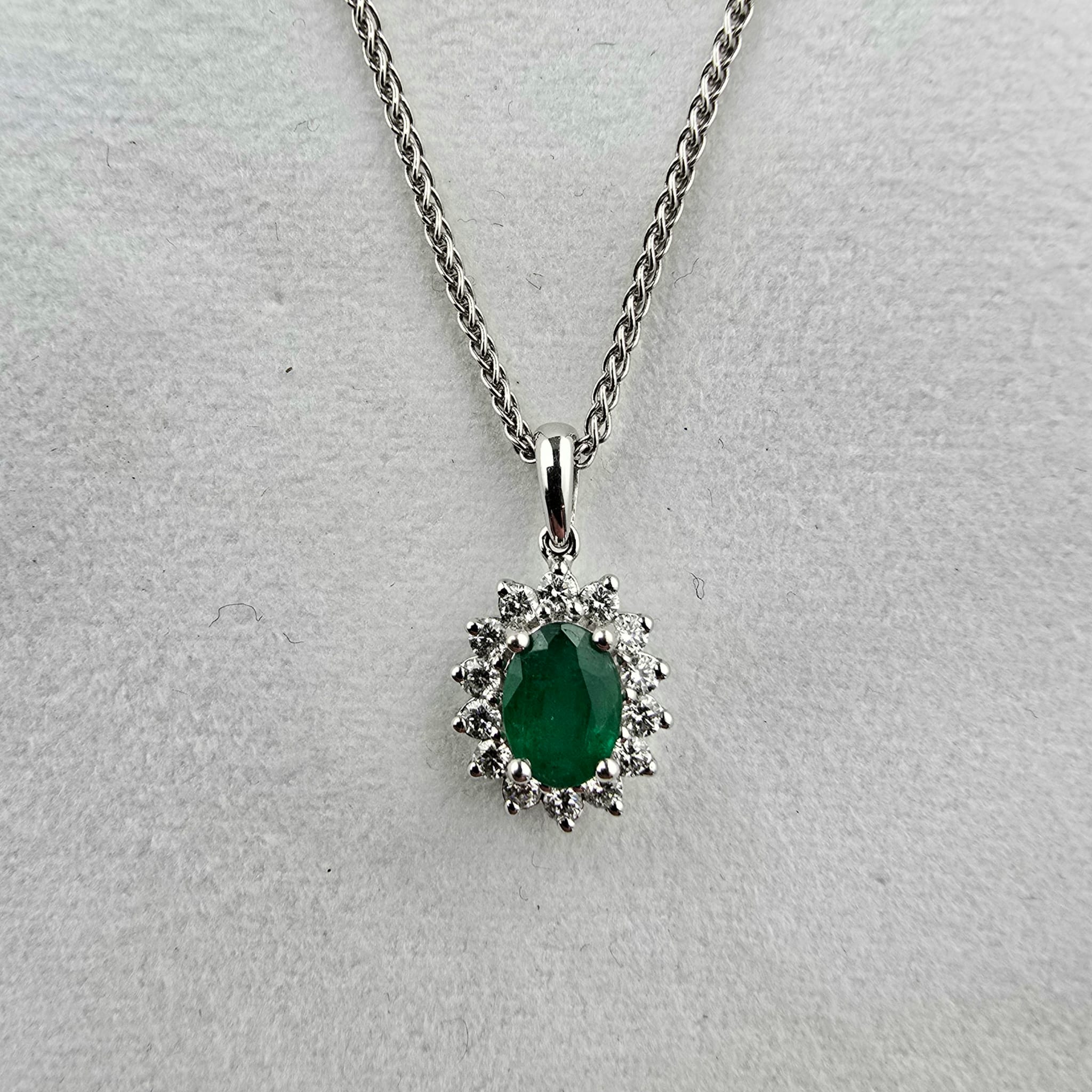 Oval Emerald Cluster Pendant
