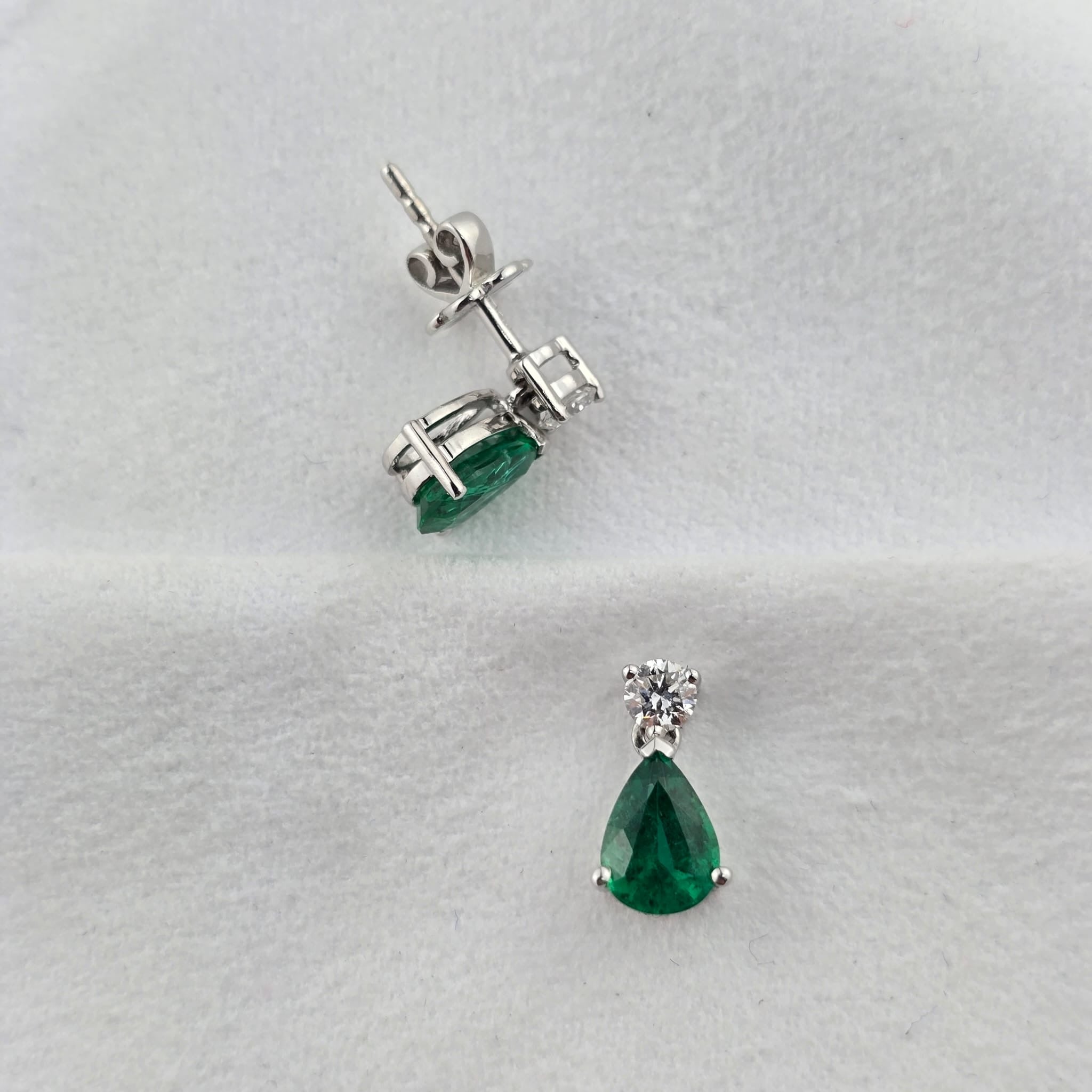 Pear Emerald Drop Earrings