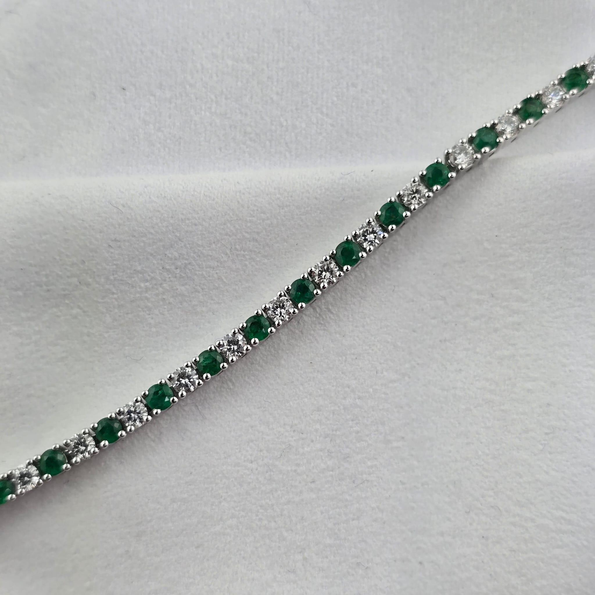 Emerald and Diamond Tennis Bracelet