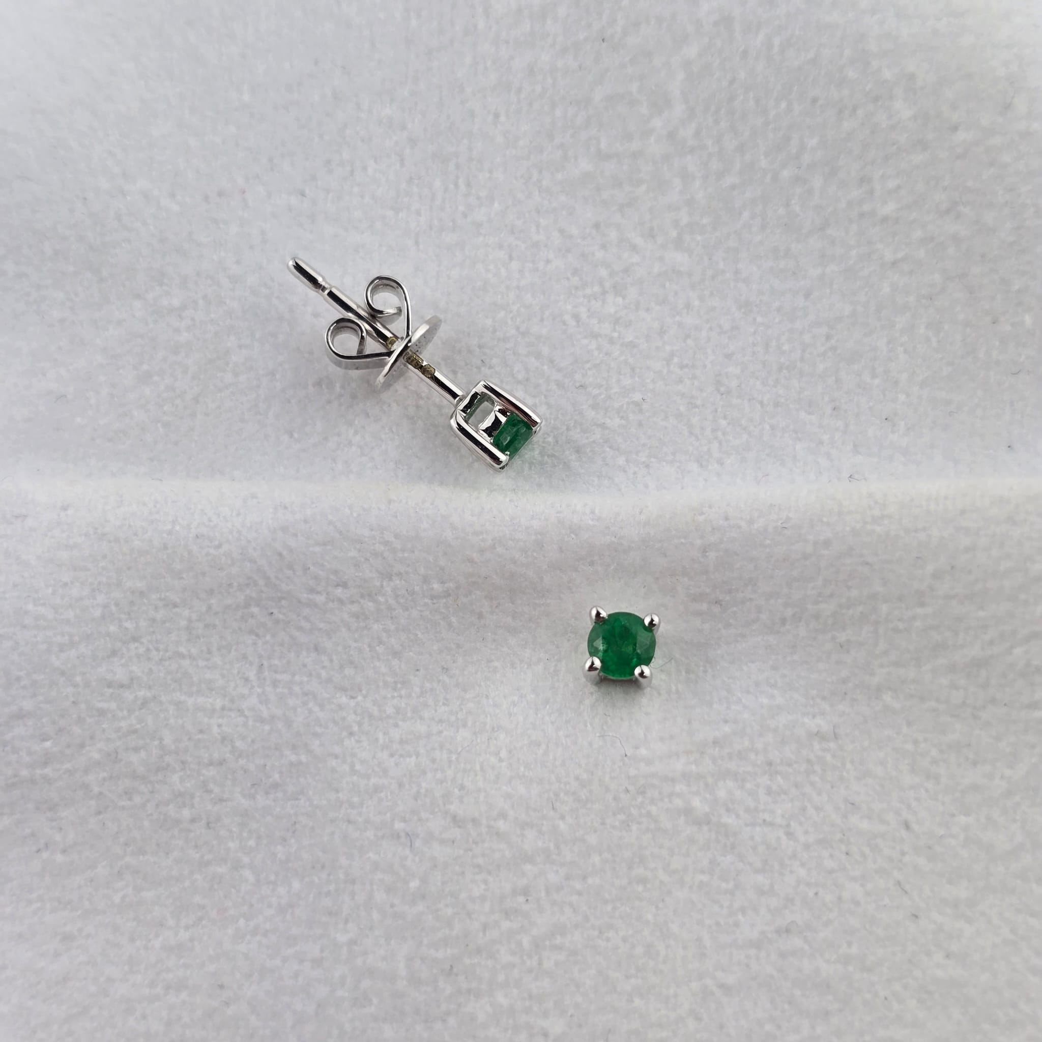 Round Emerald Studs