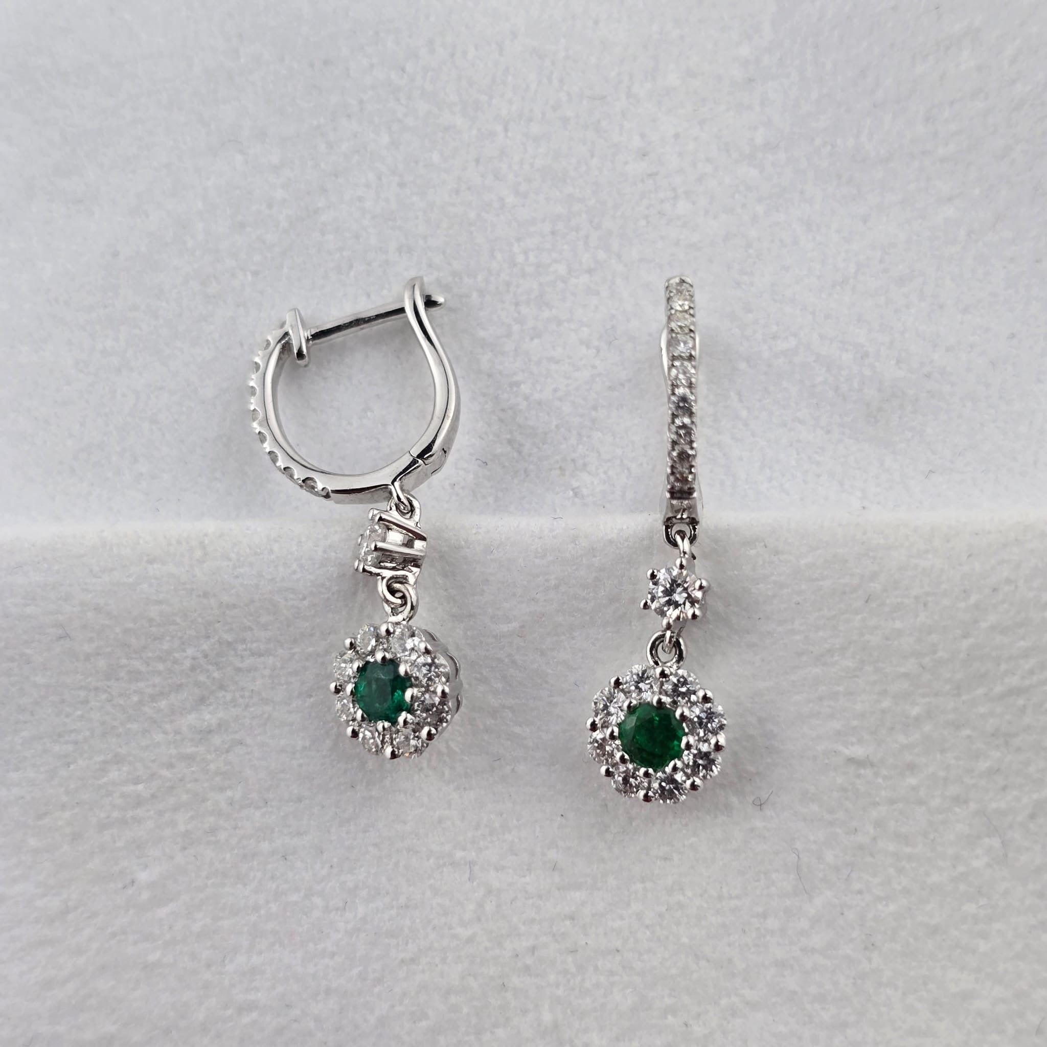 Emerald and Diamond Drop Earrings