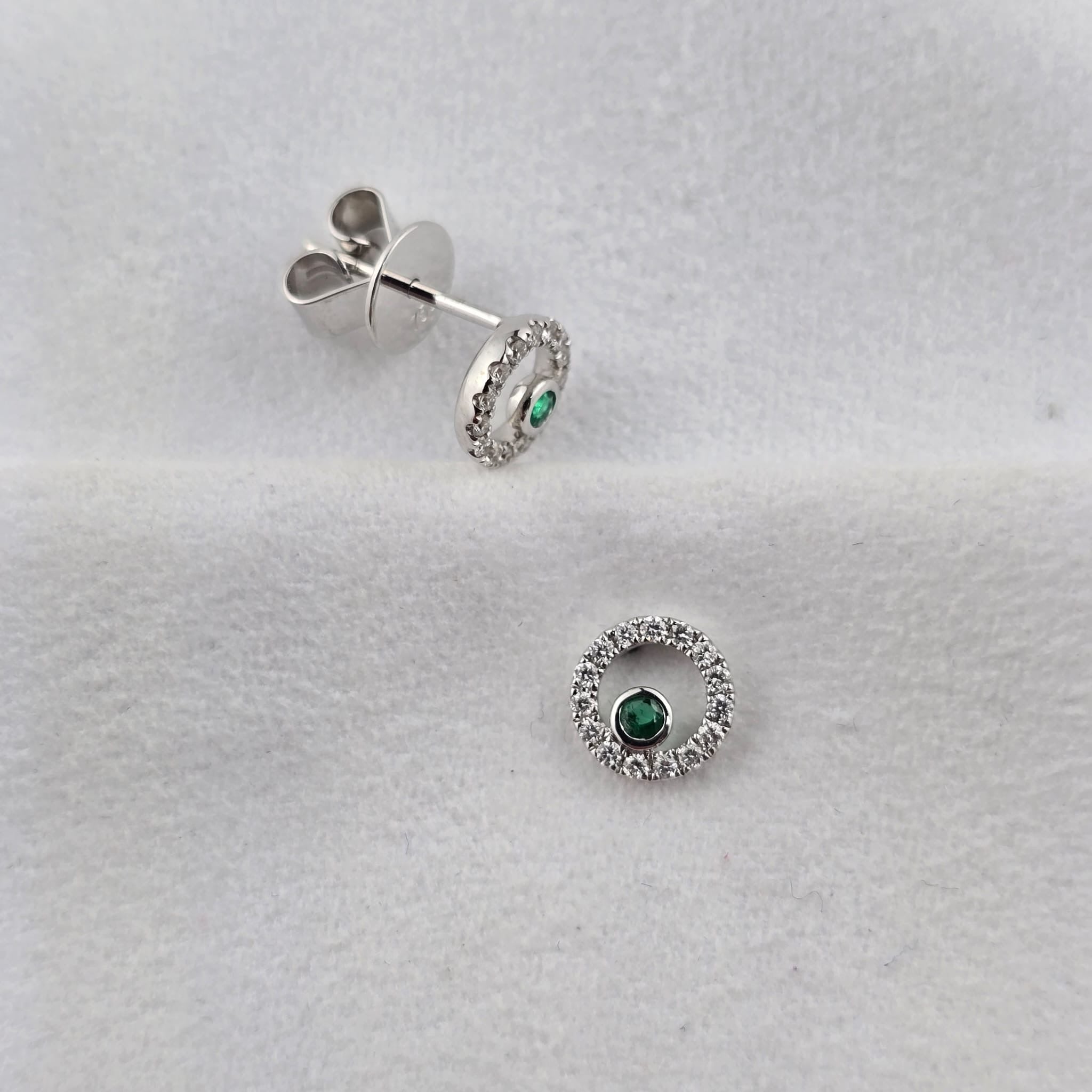 Emerald Bubble Stud Earrings