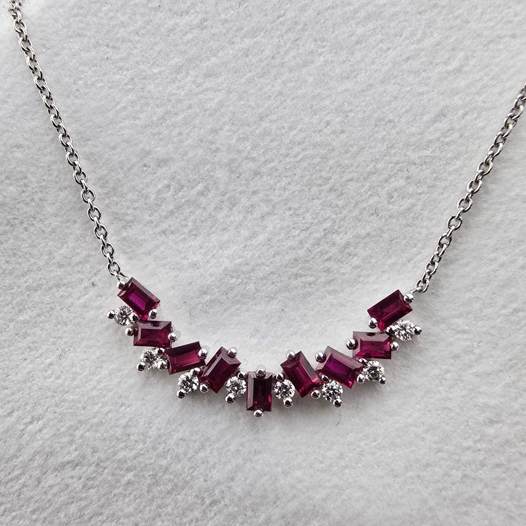 Baguette Ruby and Diamond Pendant