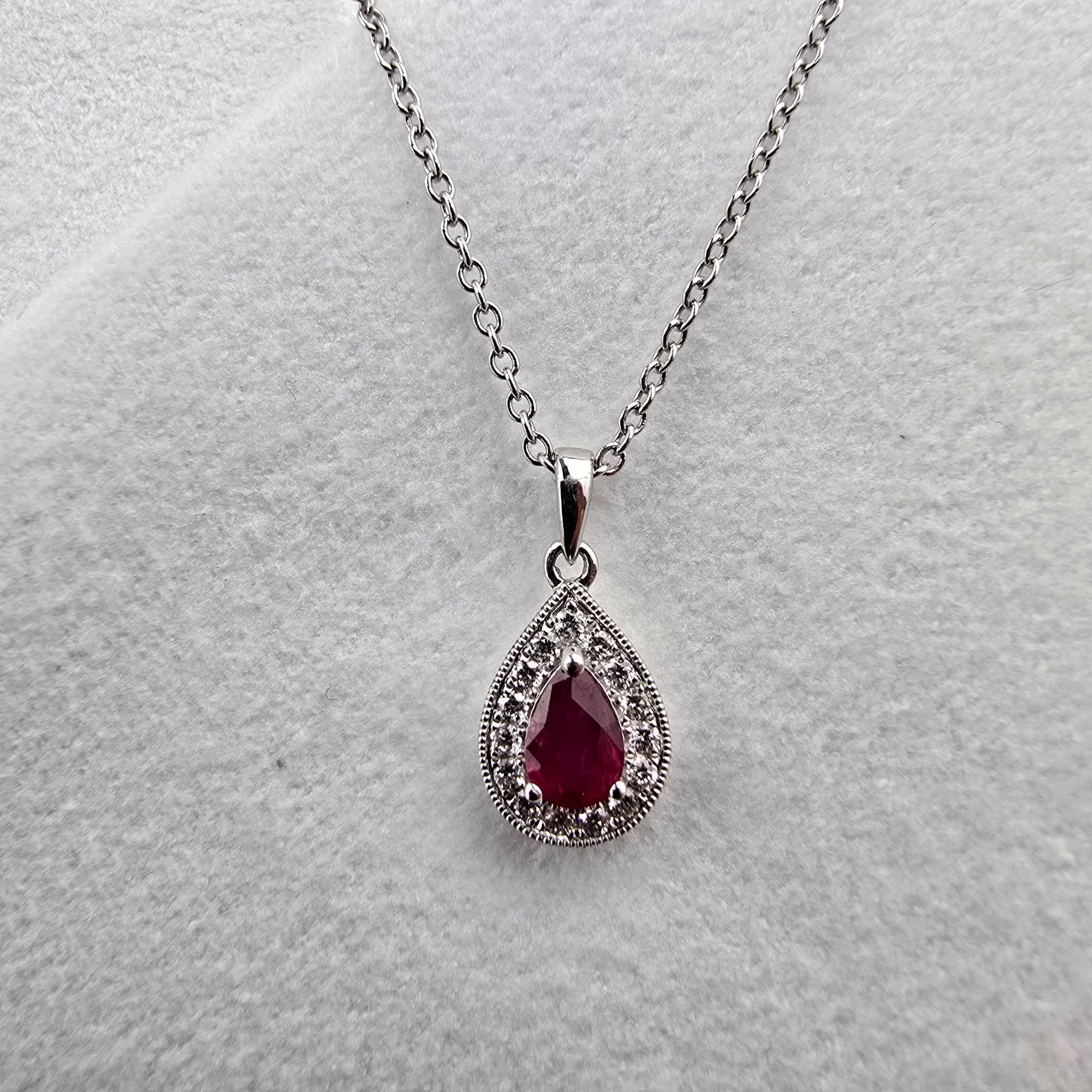 Vintage Ruby Halo Pendant