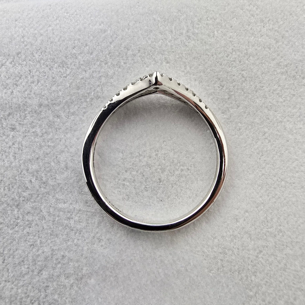 Open Diamond Wishbone Ring