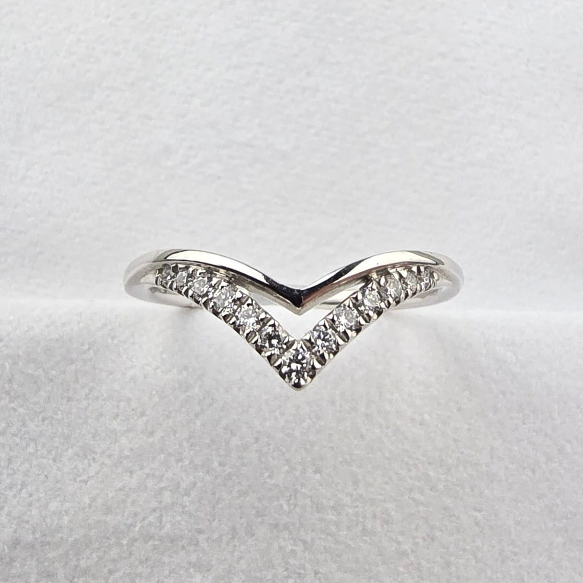 Open Diamond Wishbone Ring