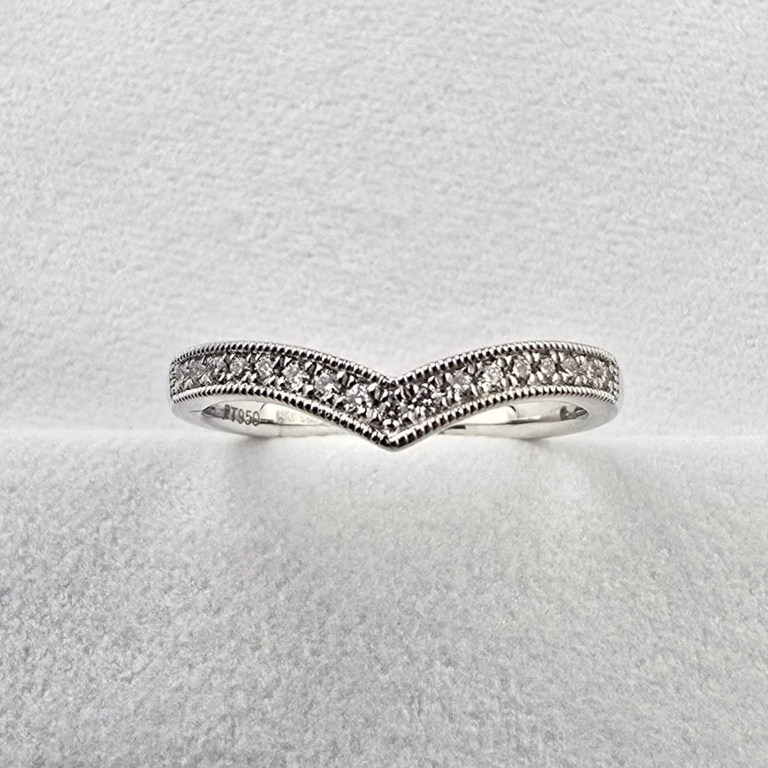 Milgrain Pave Set Diamond Wishbone