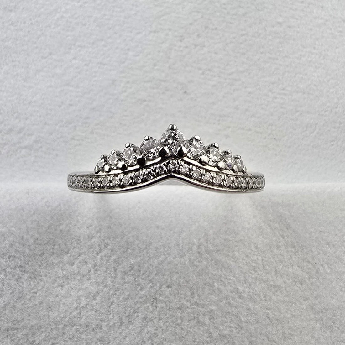 Diamond Tiara Wishbone Ring