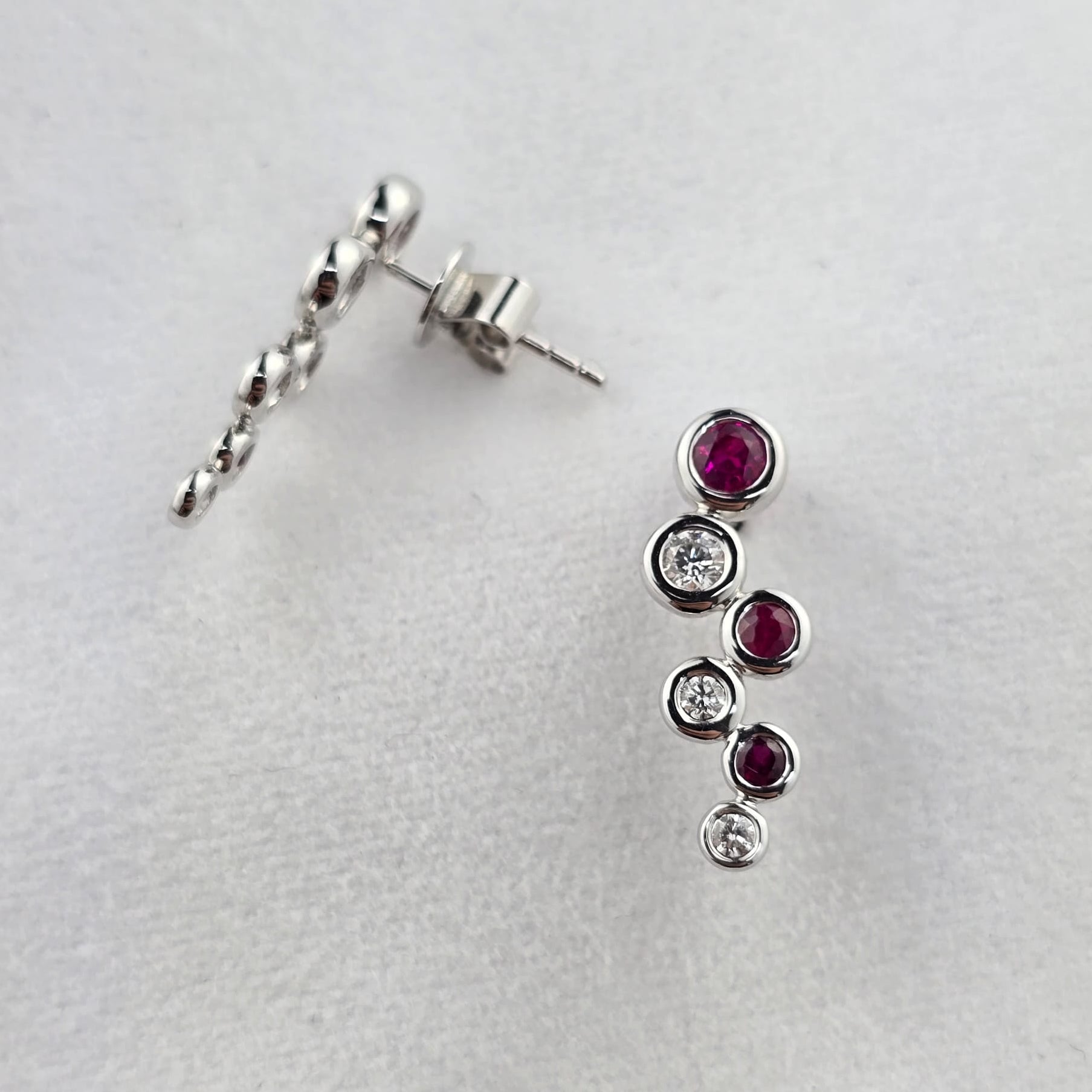 Ruby and Diamond Cascading Earrings