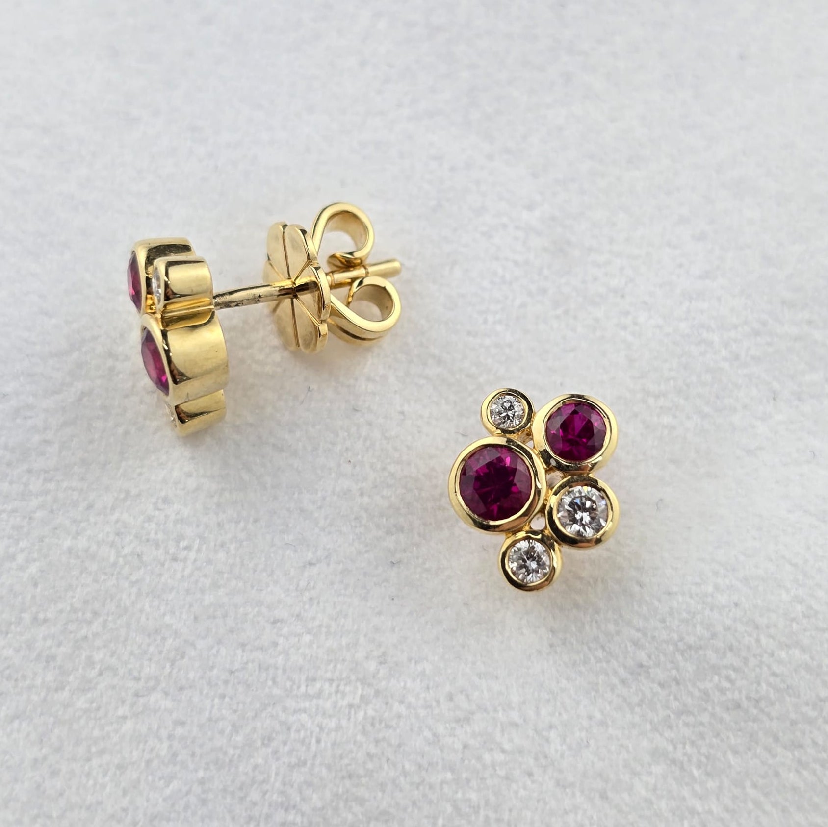 Ruby and Diamond Bubble Earrings