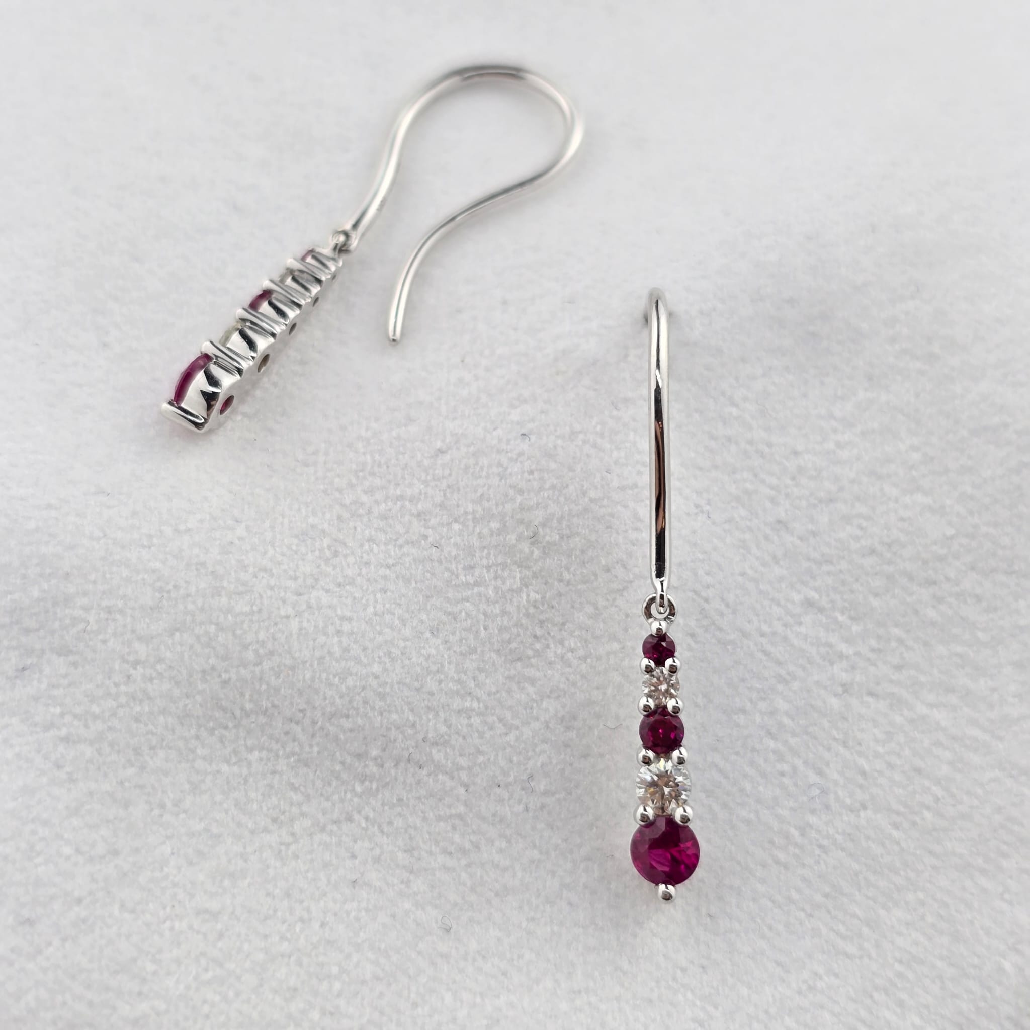 Ruby and Diamond Drop Earrings
