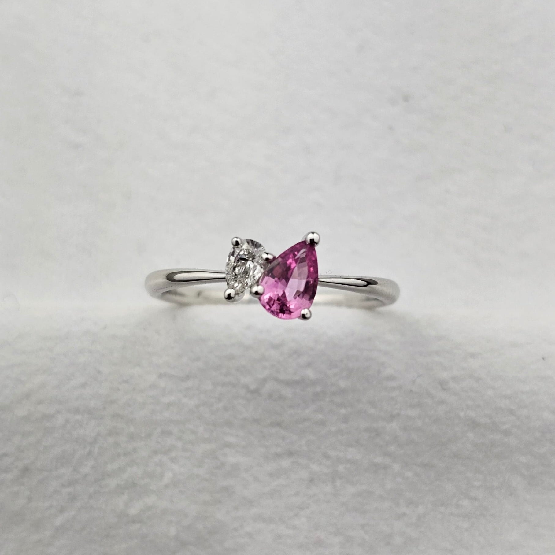 Pink Sapphire and Diamond Toi et Moi
