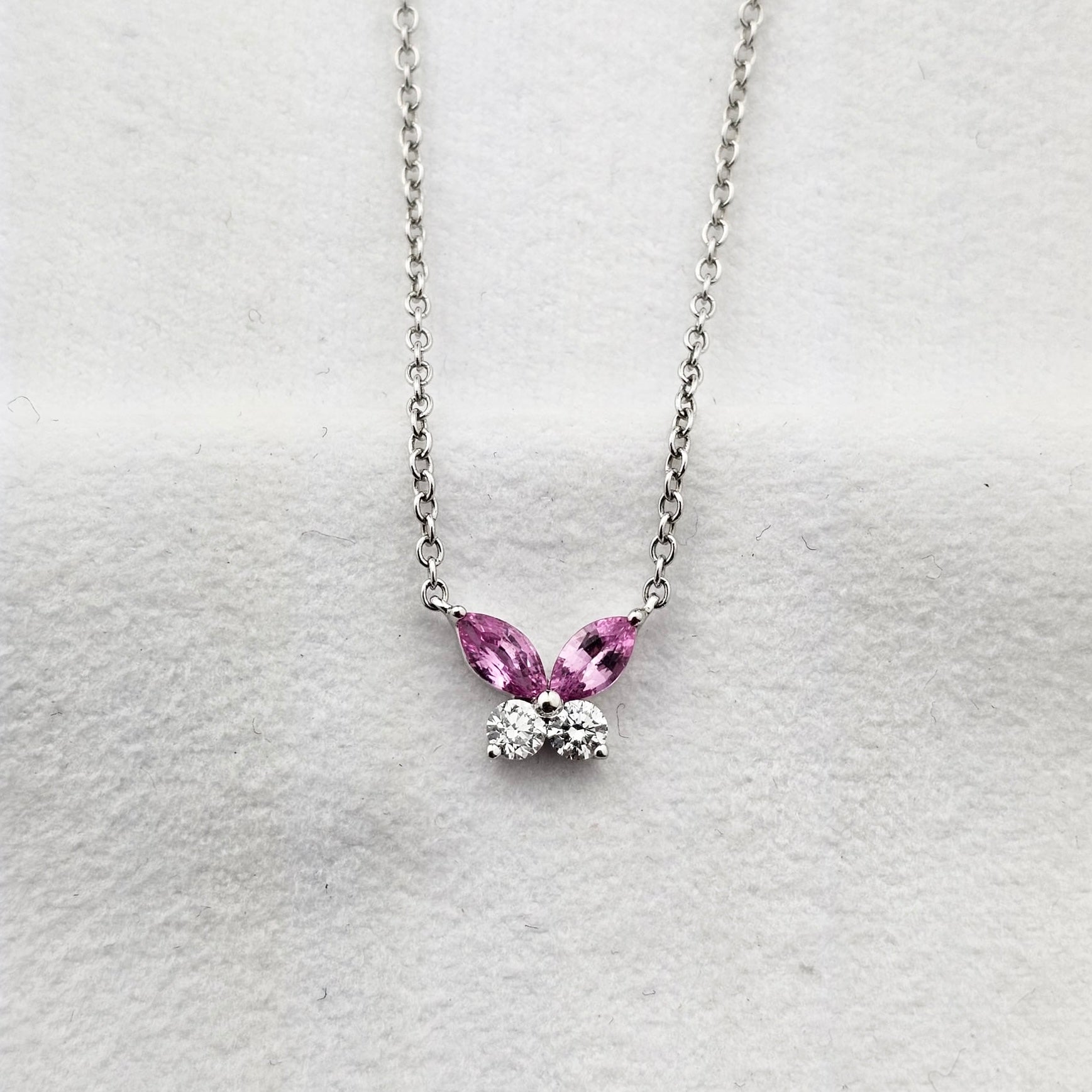 Pink Sapphire Butterfly Pendant