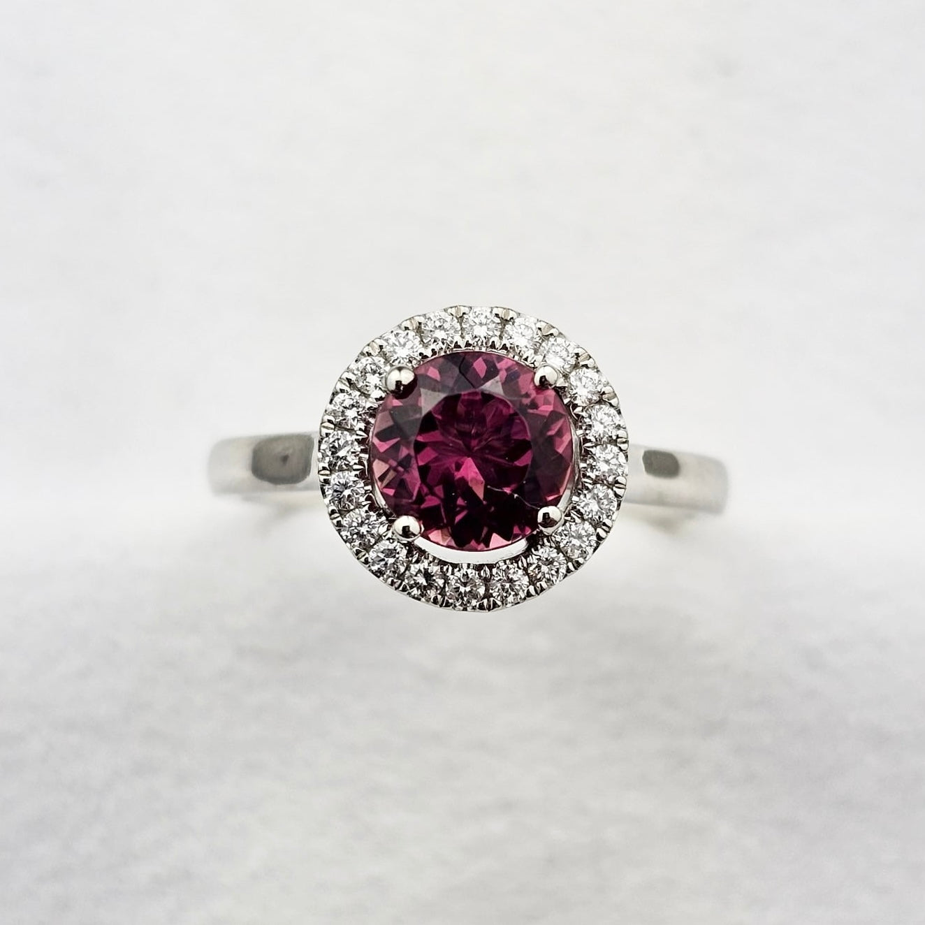 Tourmaline and Diamond Halo Ring