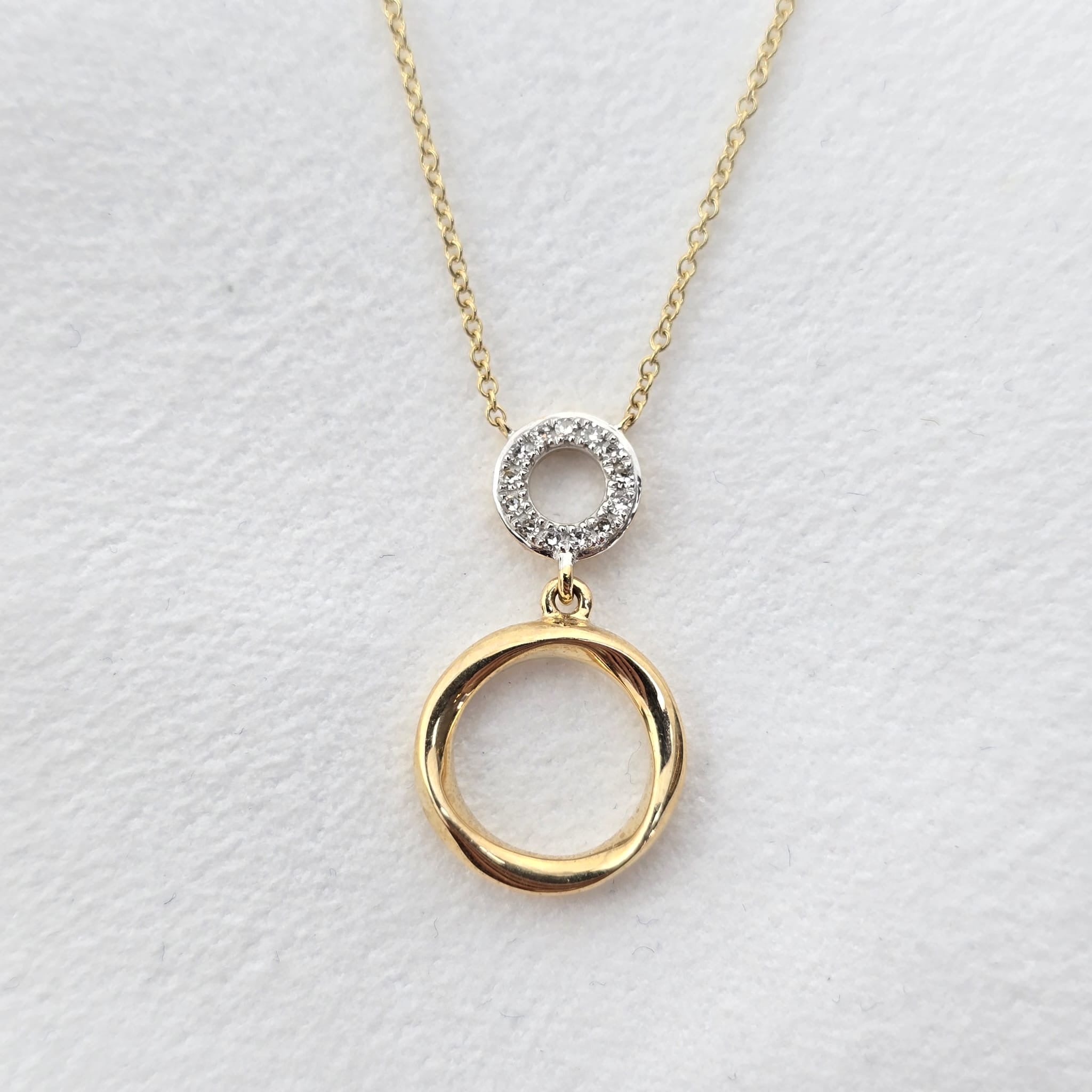 Diamond Double Circle Pendant