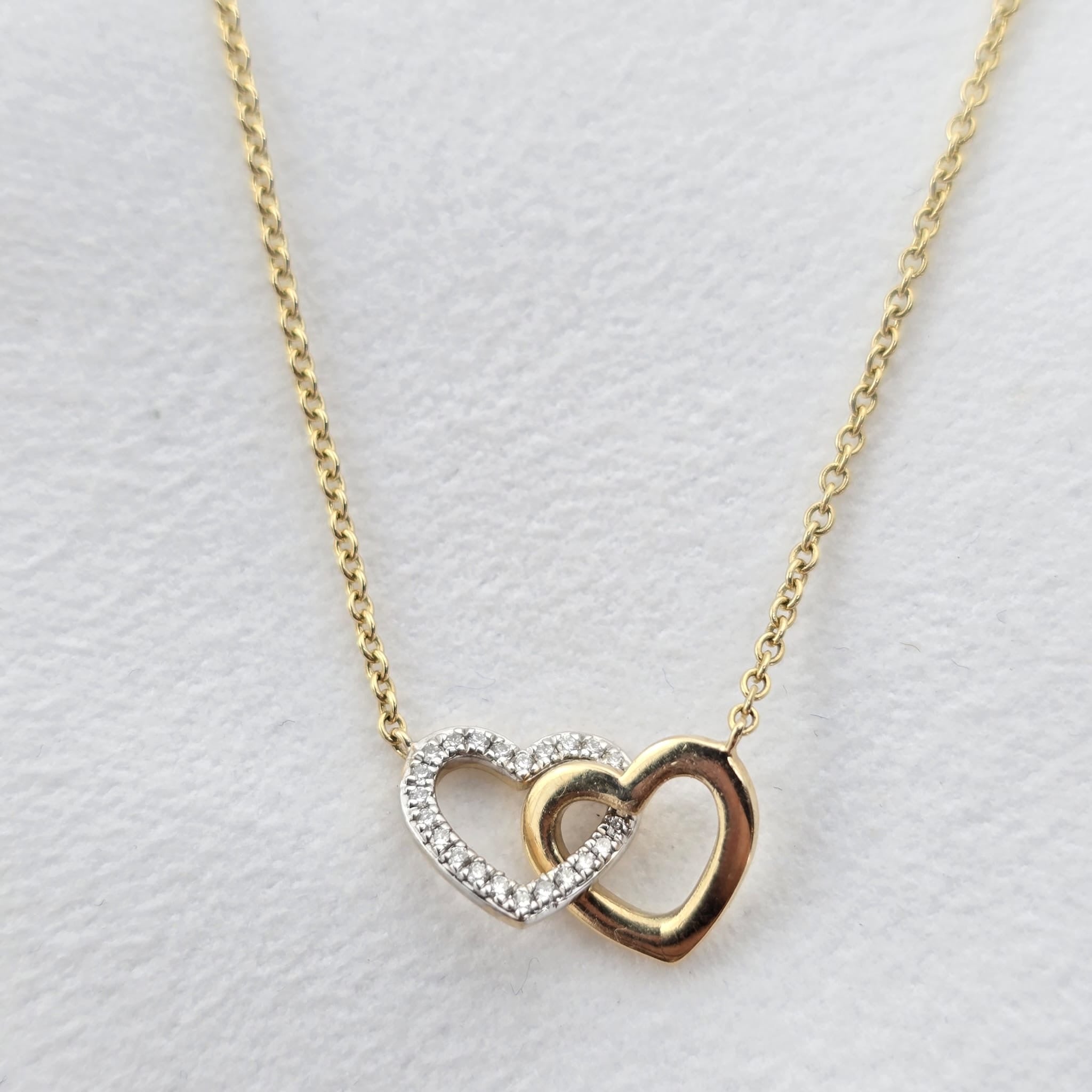 Double Heart Diamond Necklace