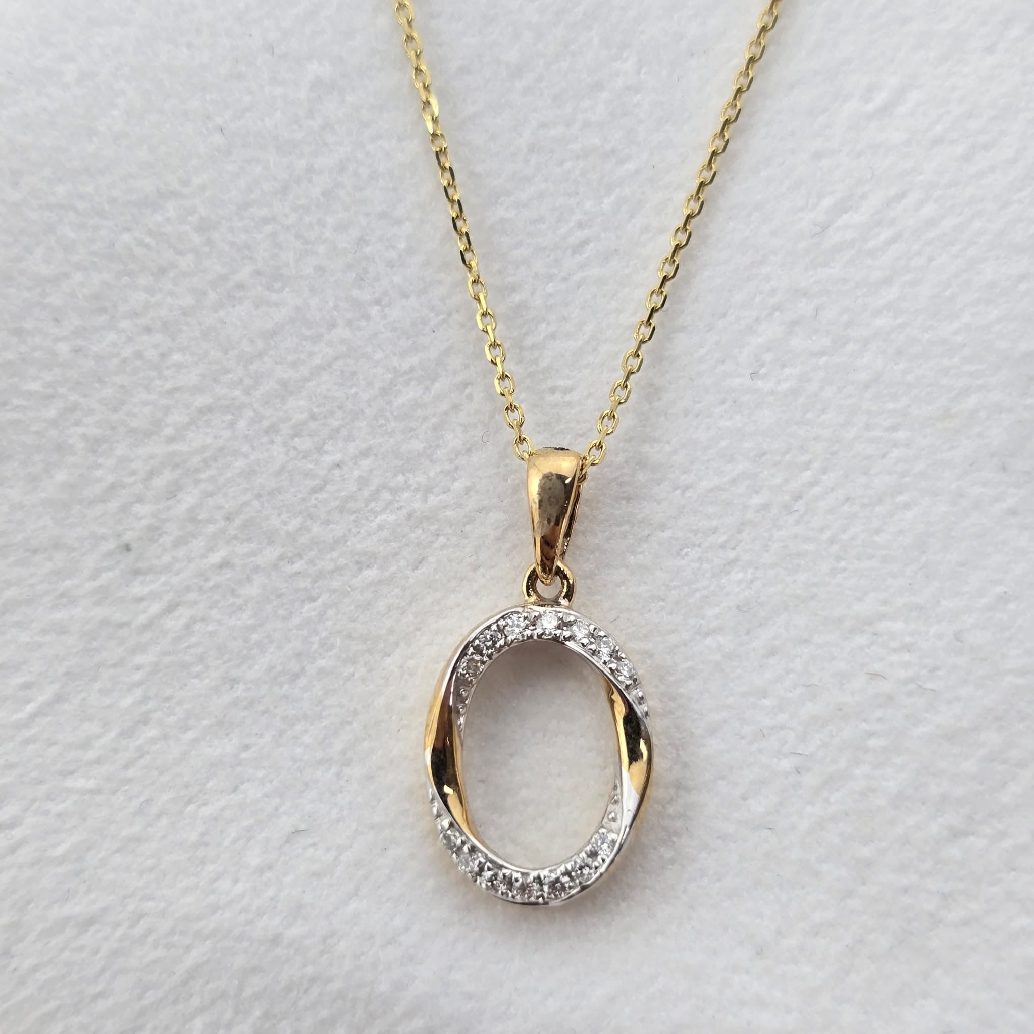 Diamond Set Oval Pendant