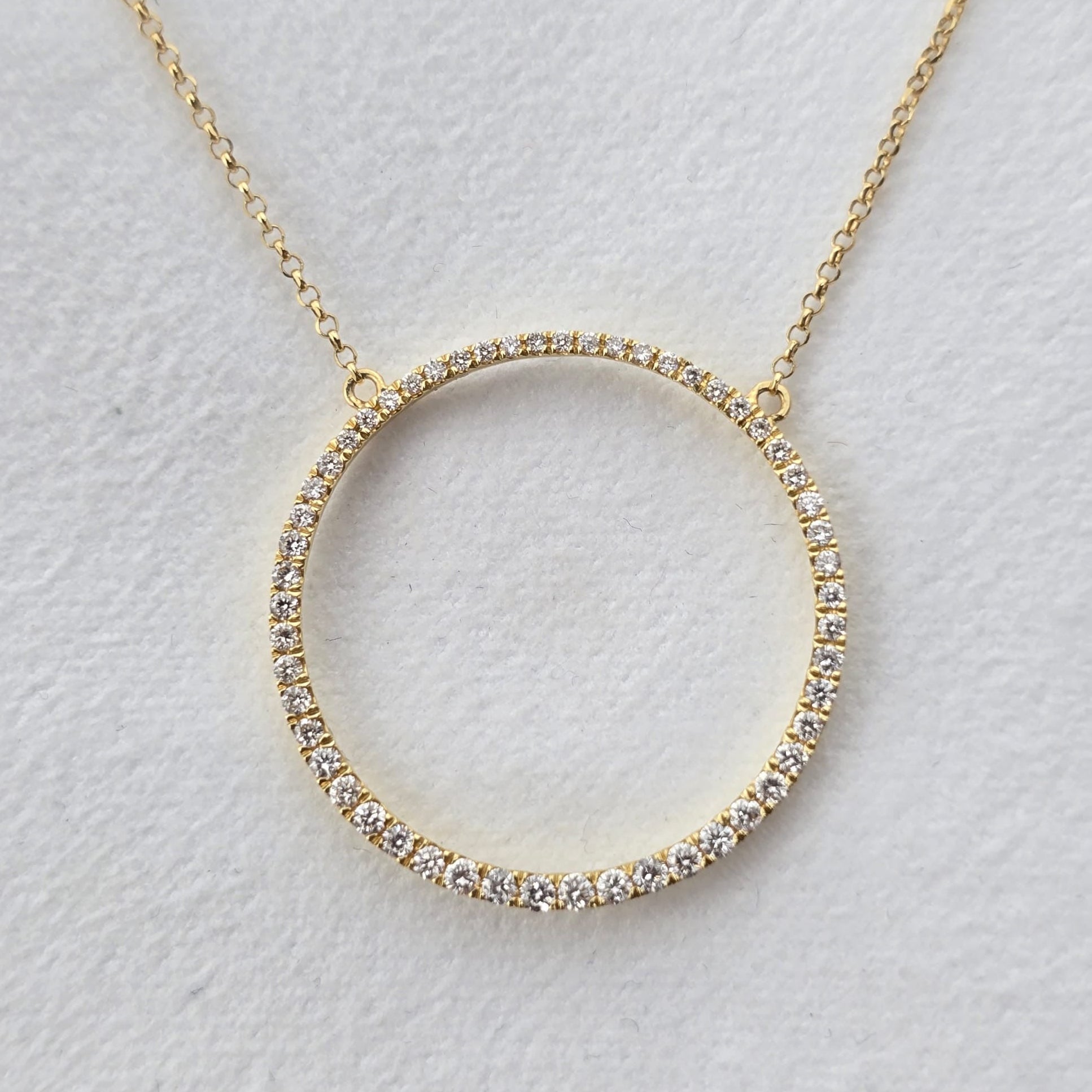 Gold Diamond Circle Pendant