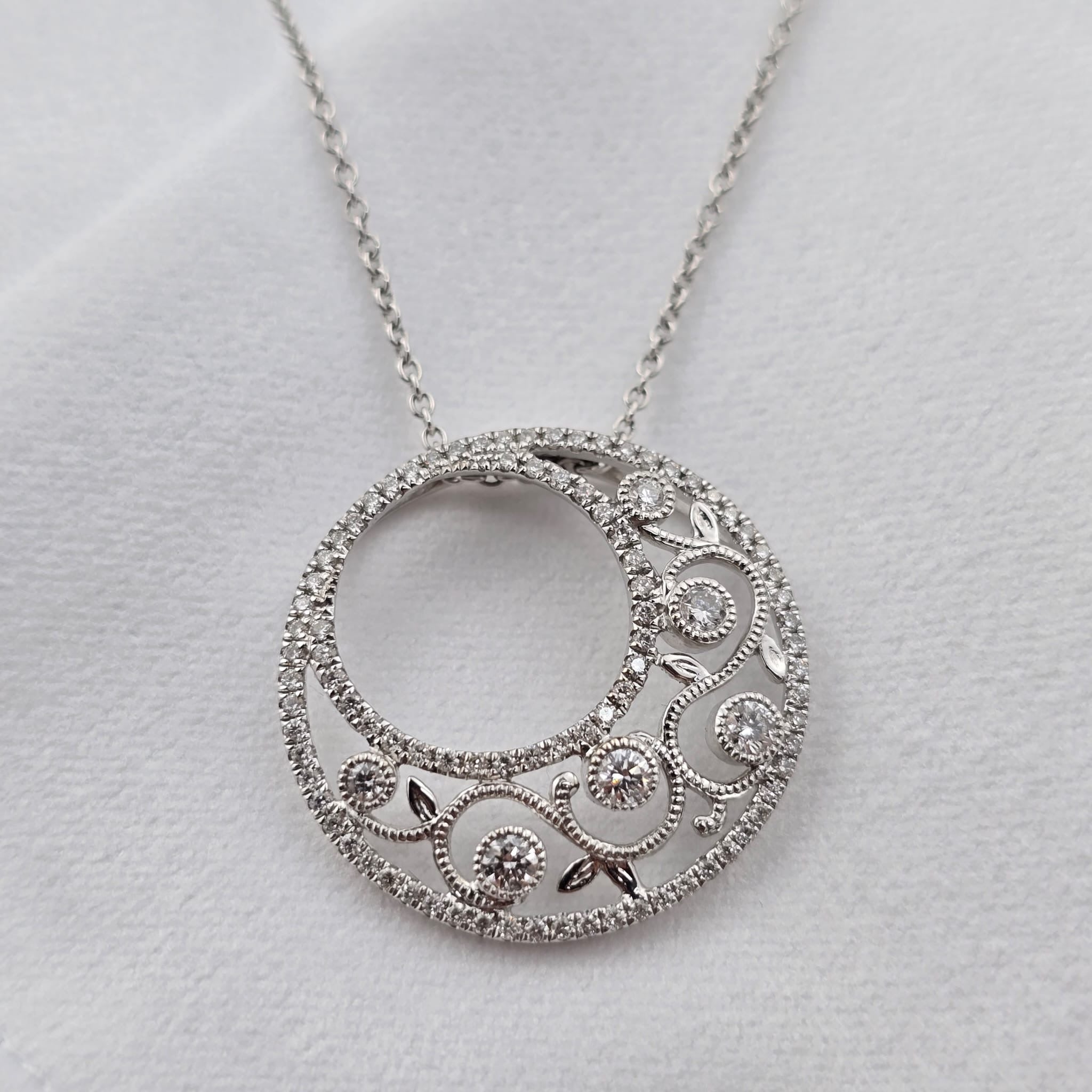 Diamond Filigree Circle Pendant