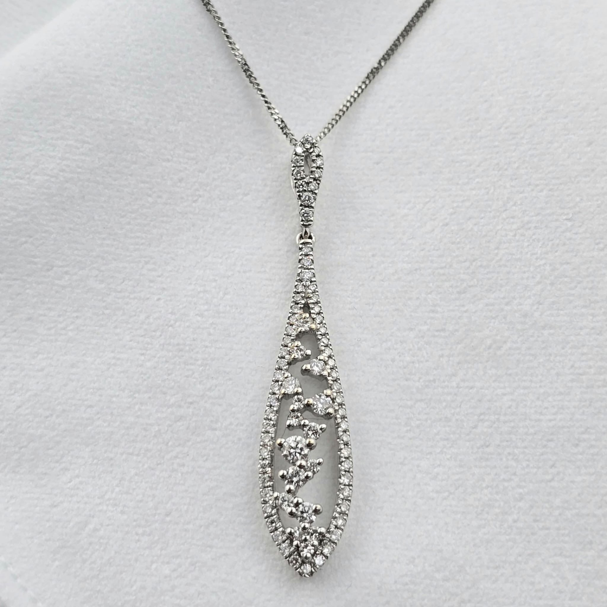 Diamond Scatter Drop Pendant