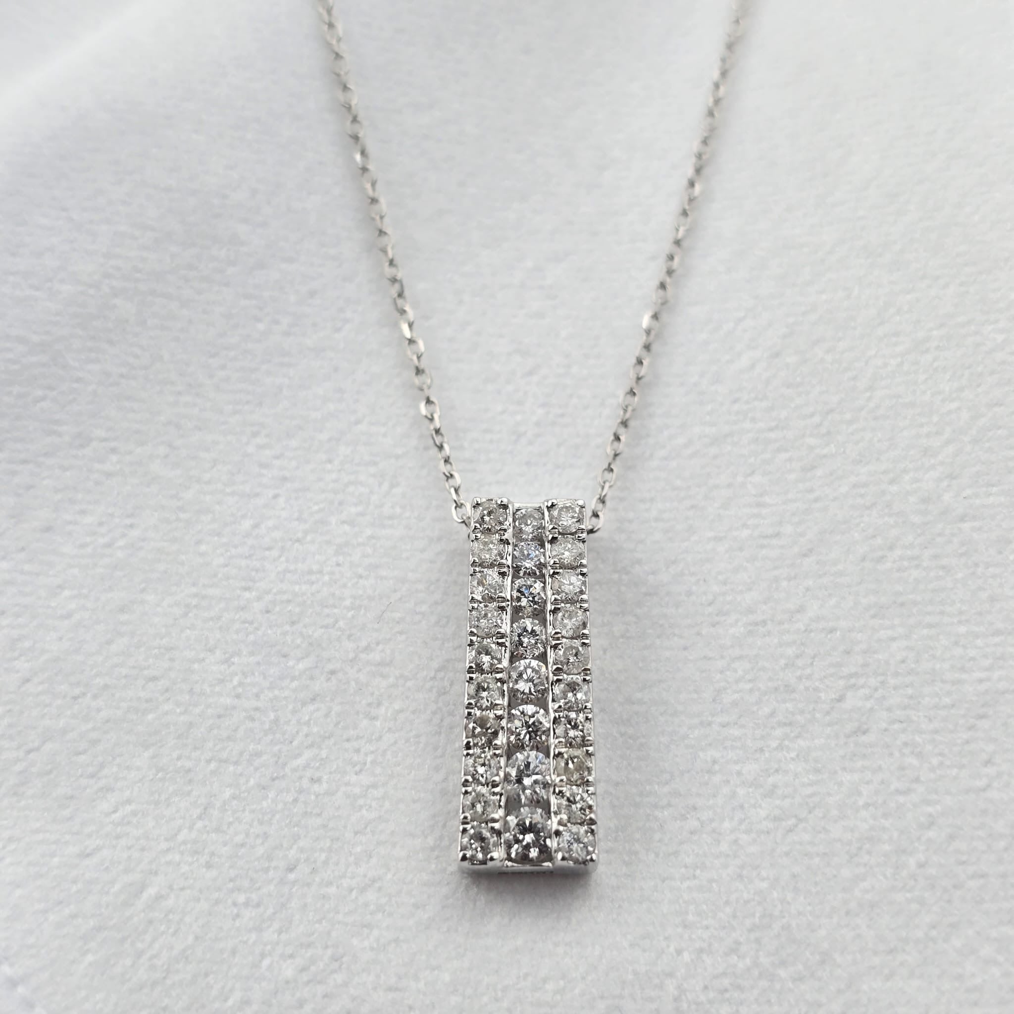 Multi Row Diamond Drop Pendant