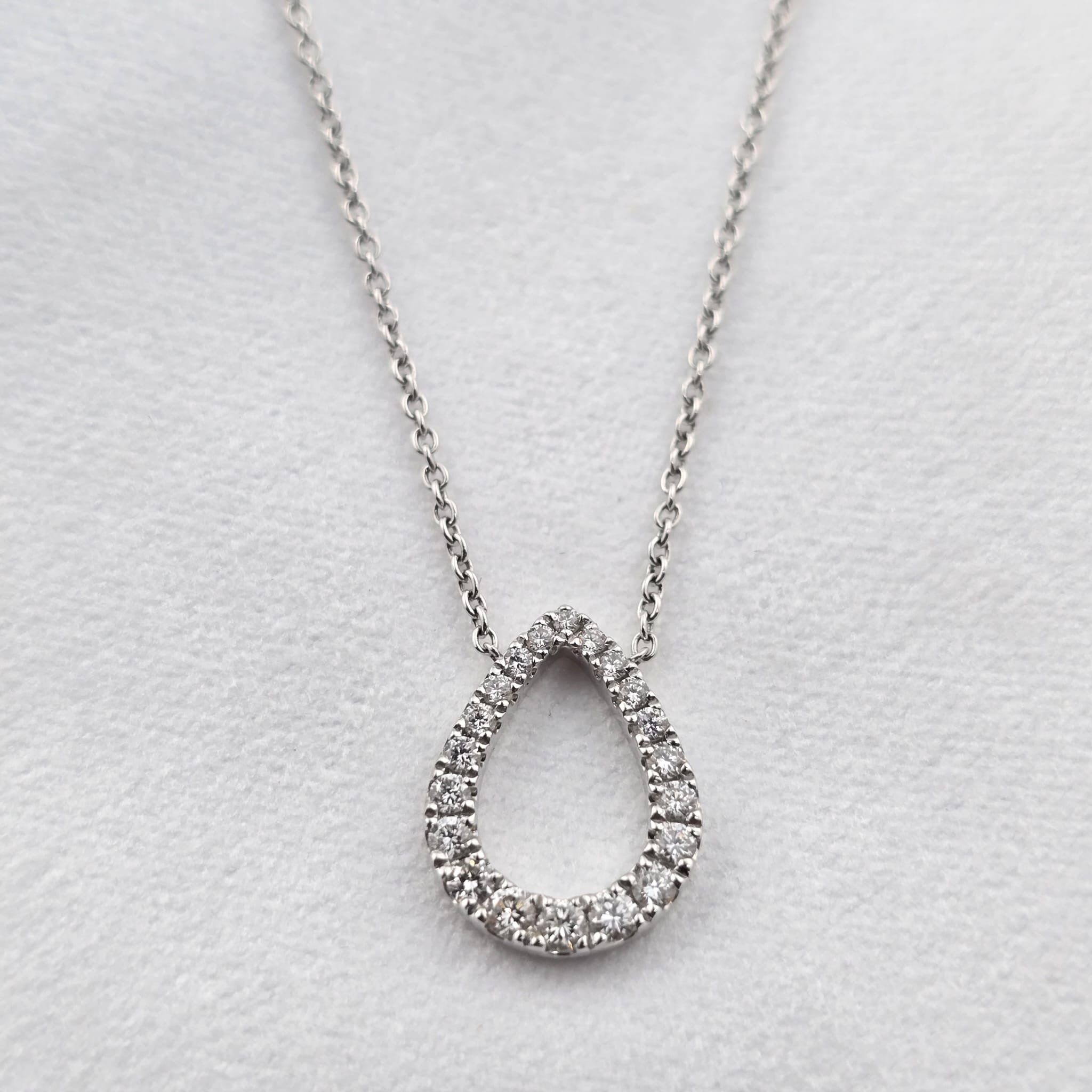Open Teardrop Diamond Pendant